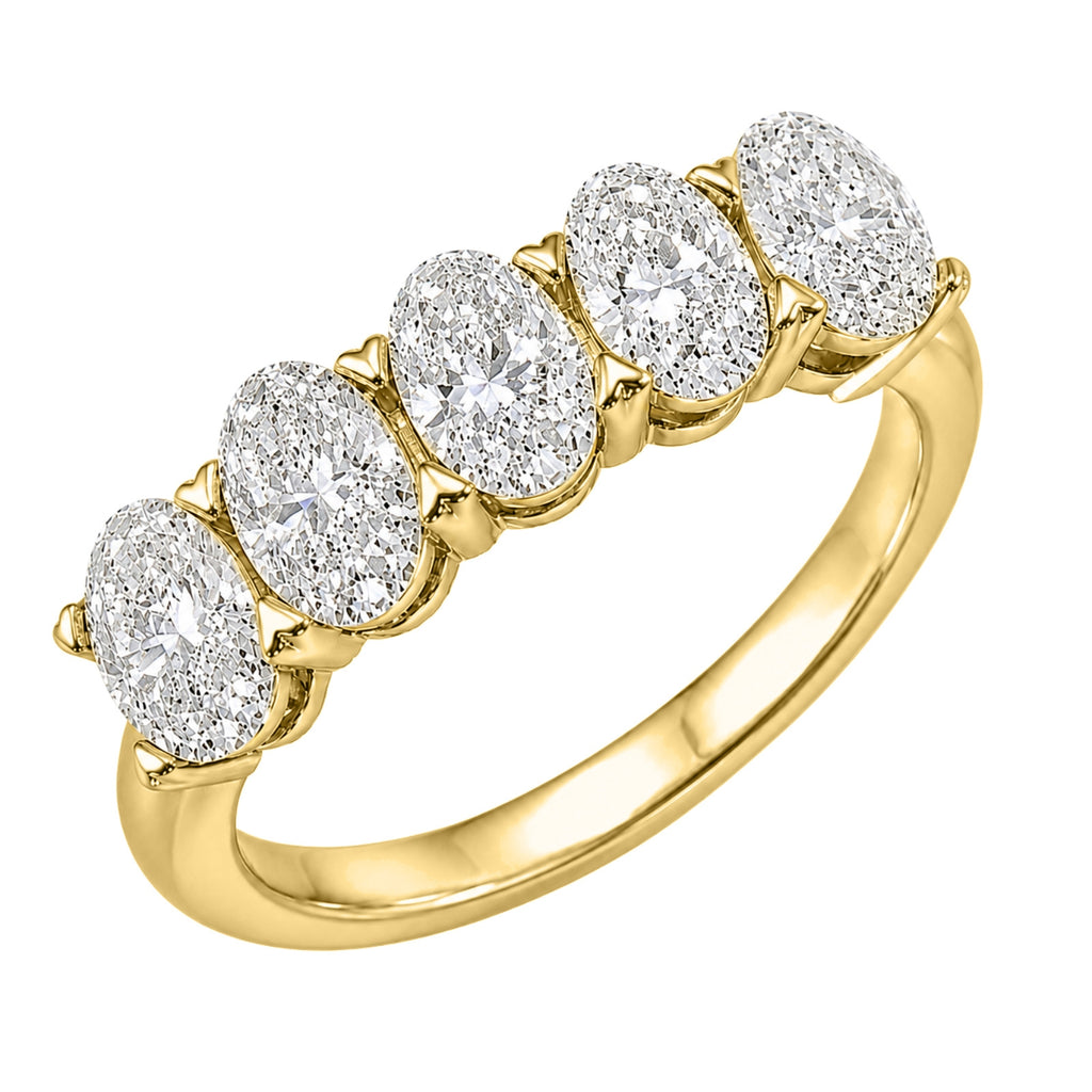 Venturant 2.00-3.00 Carat T.W. Oval-cut Lab Grown Diamond (F/VS+) 14K Gold 5 Stone Band Ring