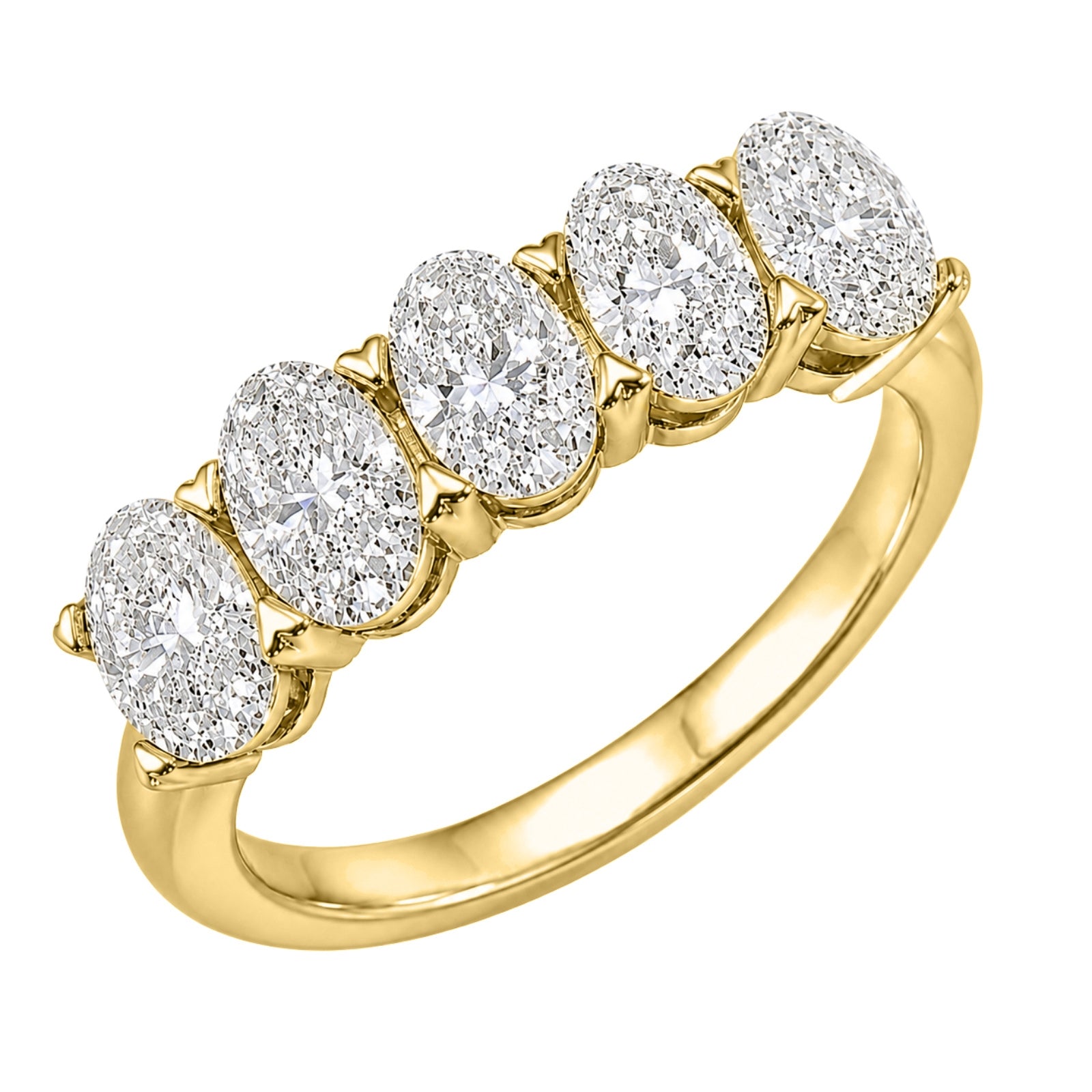 Venturant 2.00-3.00 Carat T.W. Oval-cut Lab Grown Diamond (F/VS+) 14K Gold 5 Stone Band Ring