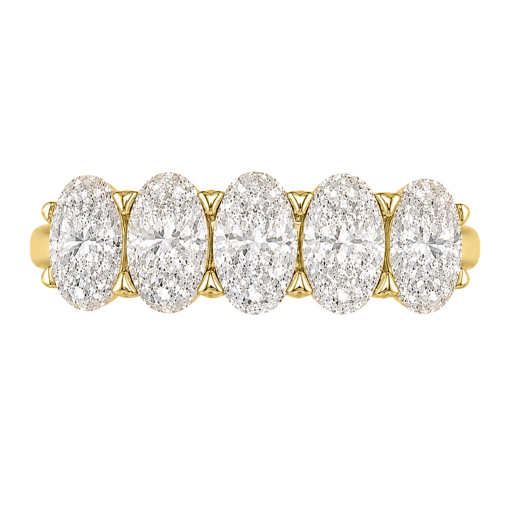 Venturant 2.00-3.00 Carat T.W. Oval-cut Lab Grown Diamond (F/VS+) 14K Gold 5 Stone Band Ring
