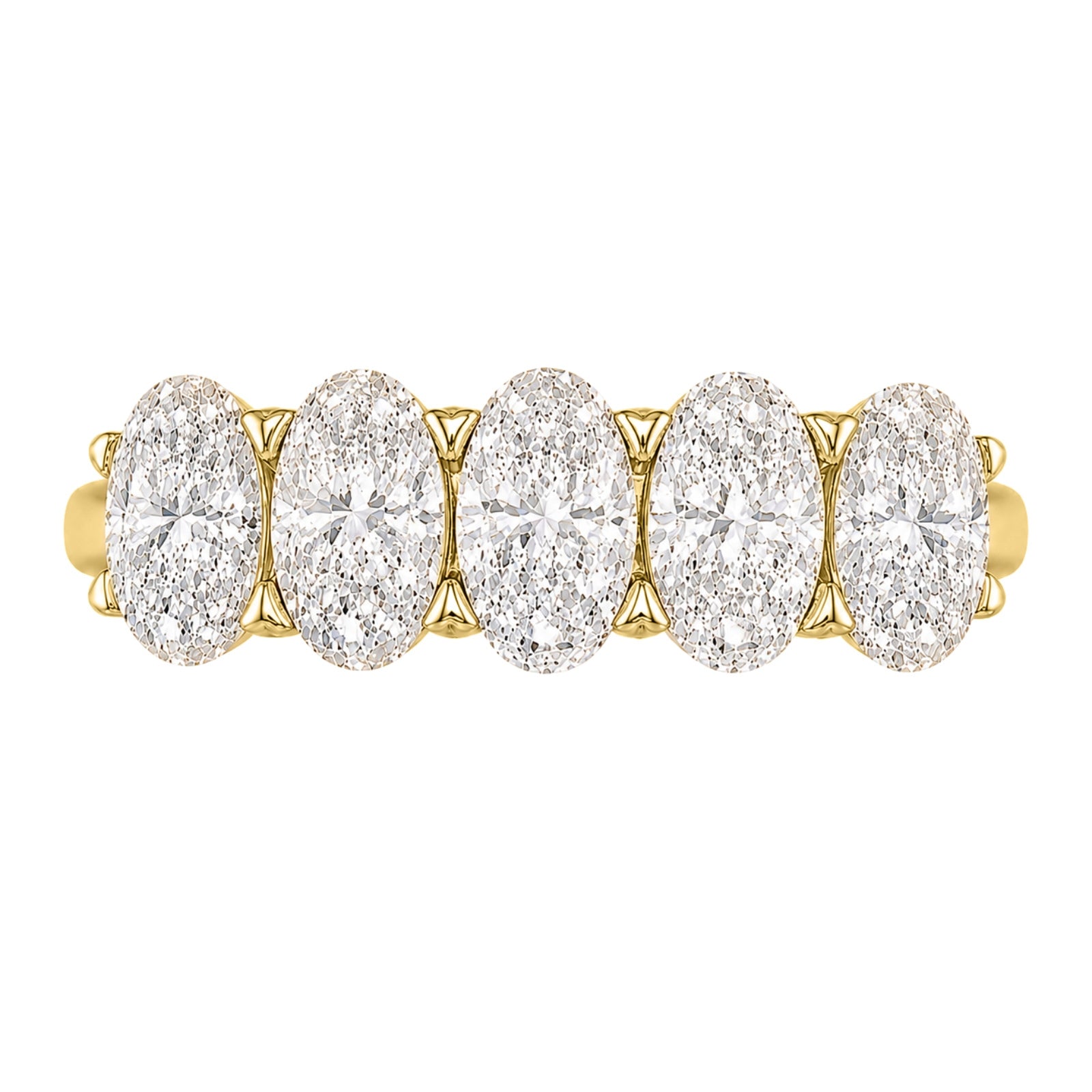 Venturant 2.00-3.00 Carat T.W. Oval-cut Lab Grown Diamond (F/VS+) 14K Gold 5 Stone Band Ring