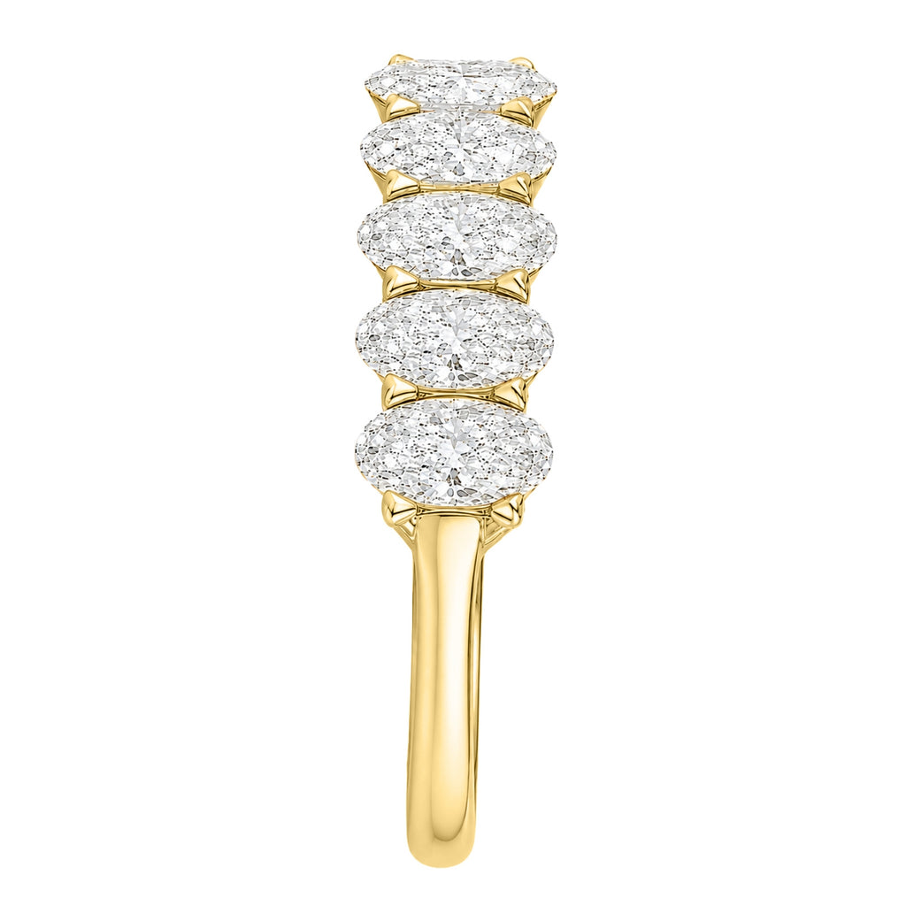 Venturant 2.00-3.00 Carat T.W. Oval-cut Lab Grown Diamond (F/VS+) 14K Gold 5 Stone Band Ring