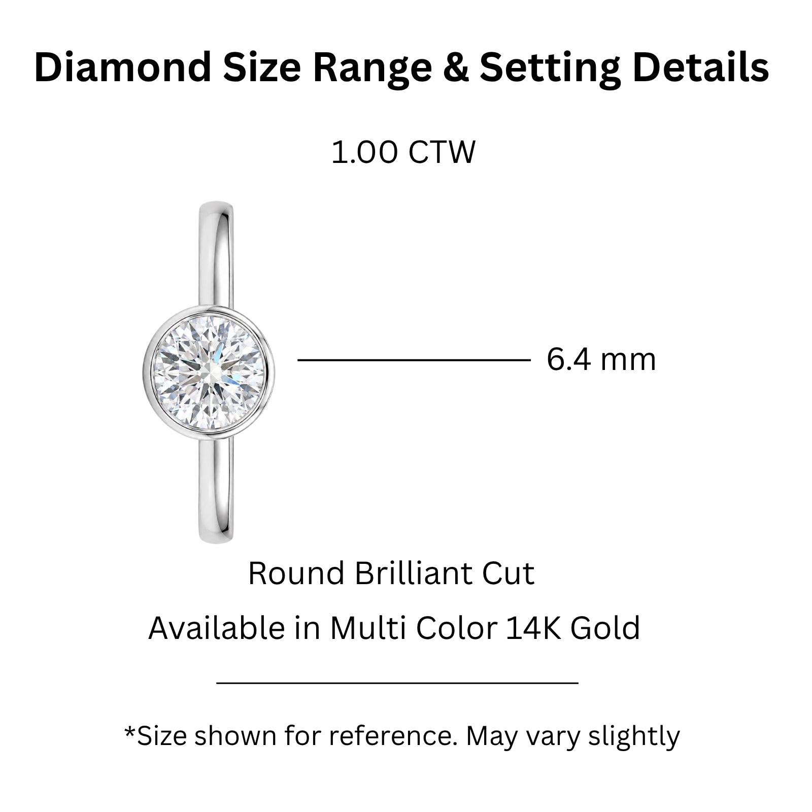 Venturant 1.00-6.00 Carat T.W. IGI certified Round-cut Lab Grown Diamond (D/VS+) 14K Gold Bezel Set Ring