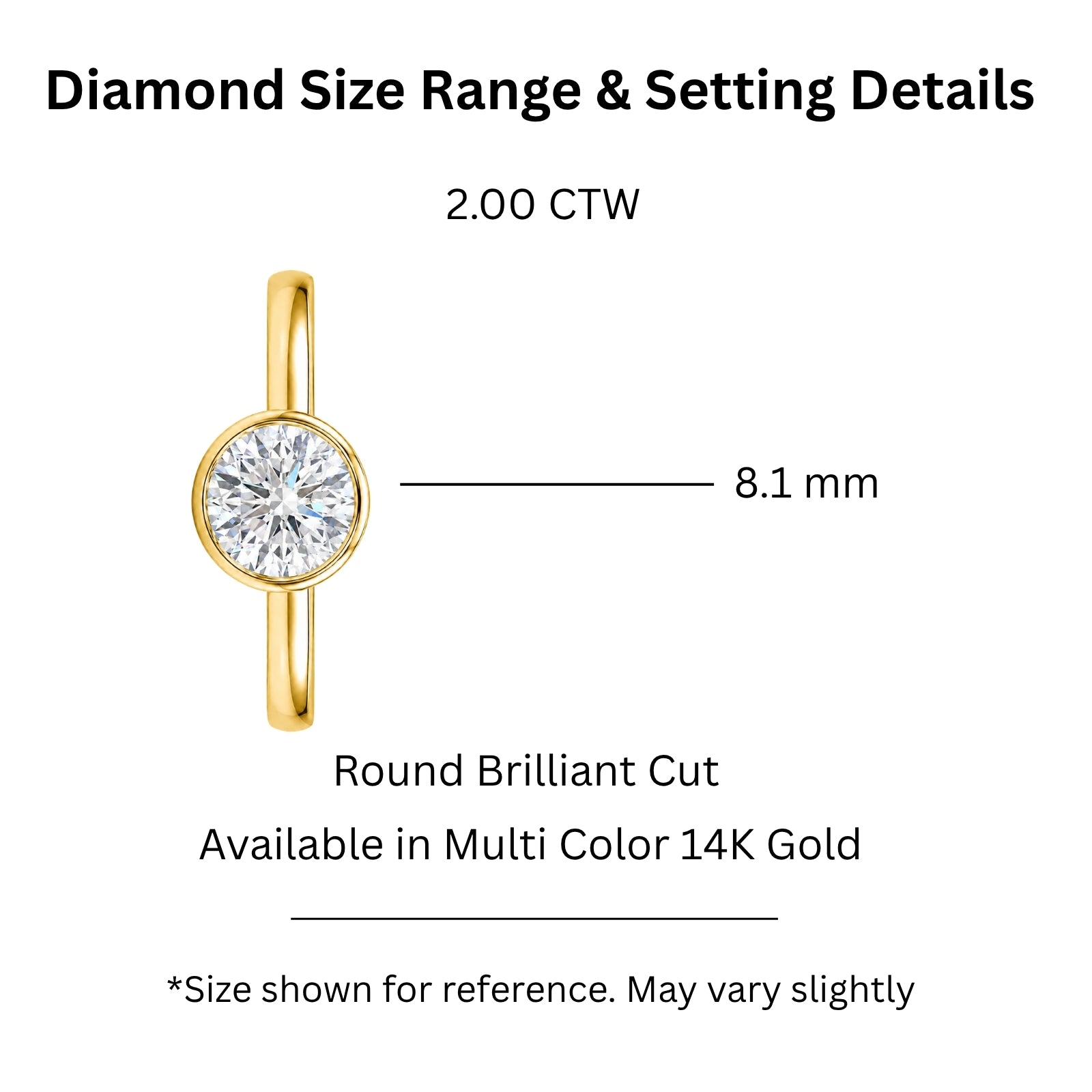 Venturant 1.00-6.00 Carat T.W. IGI certified Round-cut Lab Grown Diamond (D/VS+) 14K Gold Bezel Set Ring