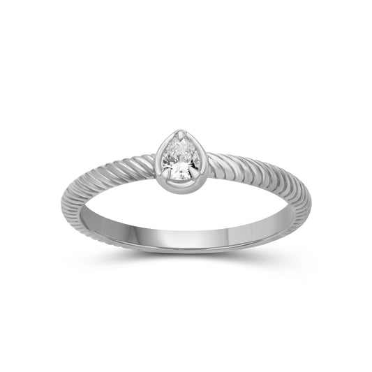 Venturant 1/5 Carat T.W. Pear-cut Lab Grown Diamond (F/VS+) 14K Gold Ring