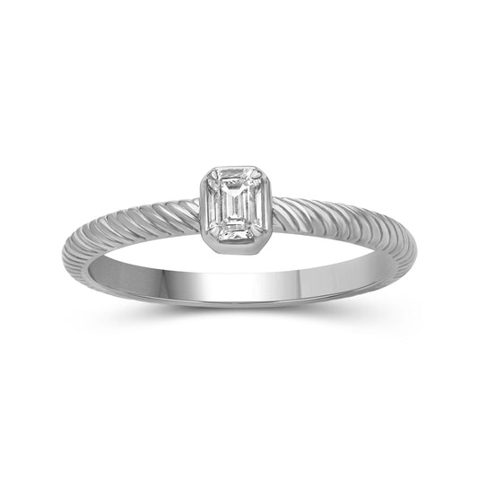 Venturant 1/5 Carat T.W. Emerald-cut Lab Grown Diamond (F/VS+) 14K Gold Ring