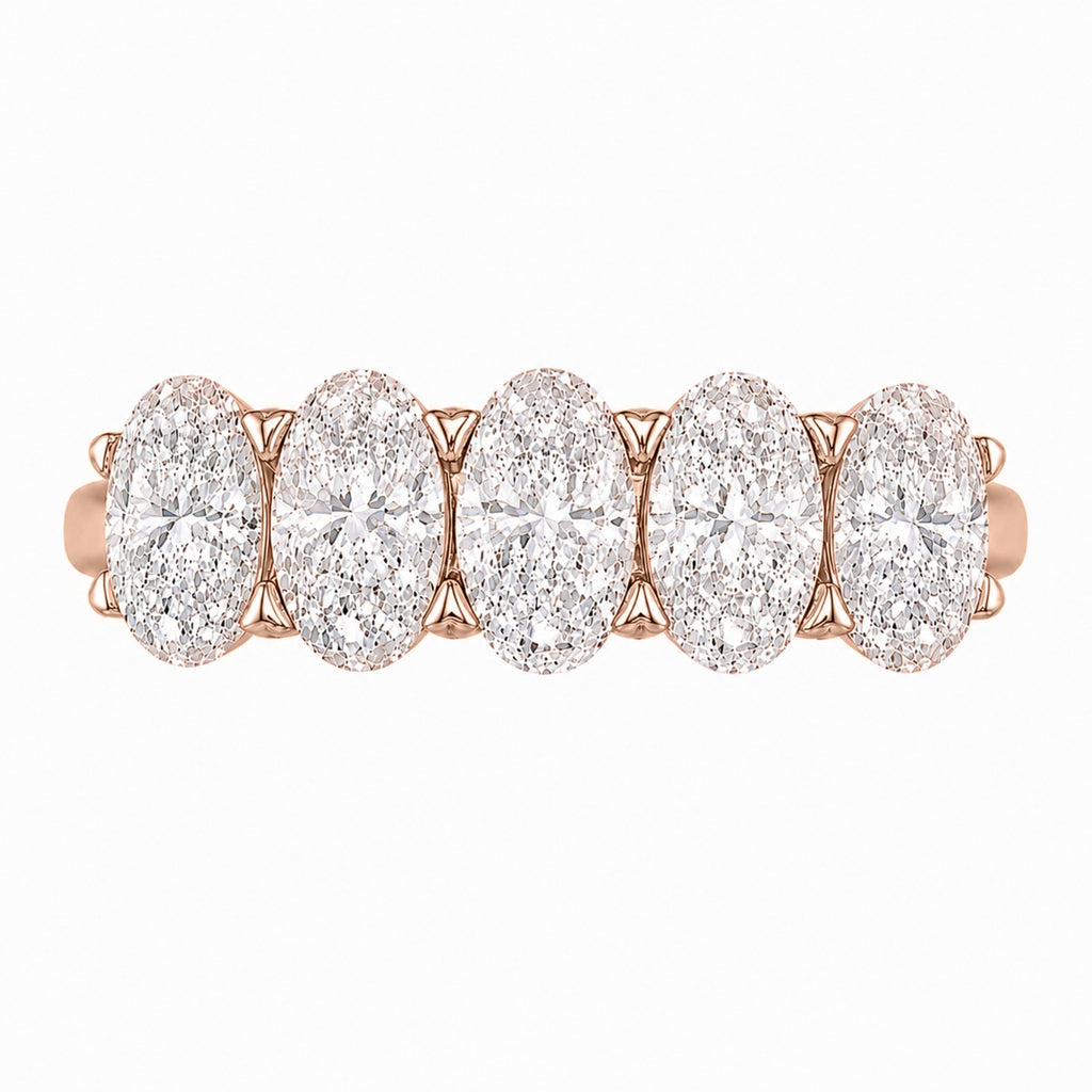 Venturant 2.00-3.00 Carat T.W. Oval-cut Lab Grown Diamond (F/VS+) 14K Gold 5 Stone Band Ring