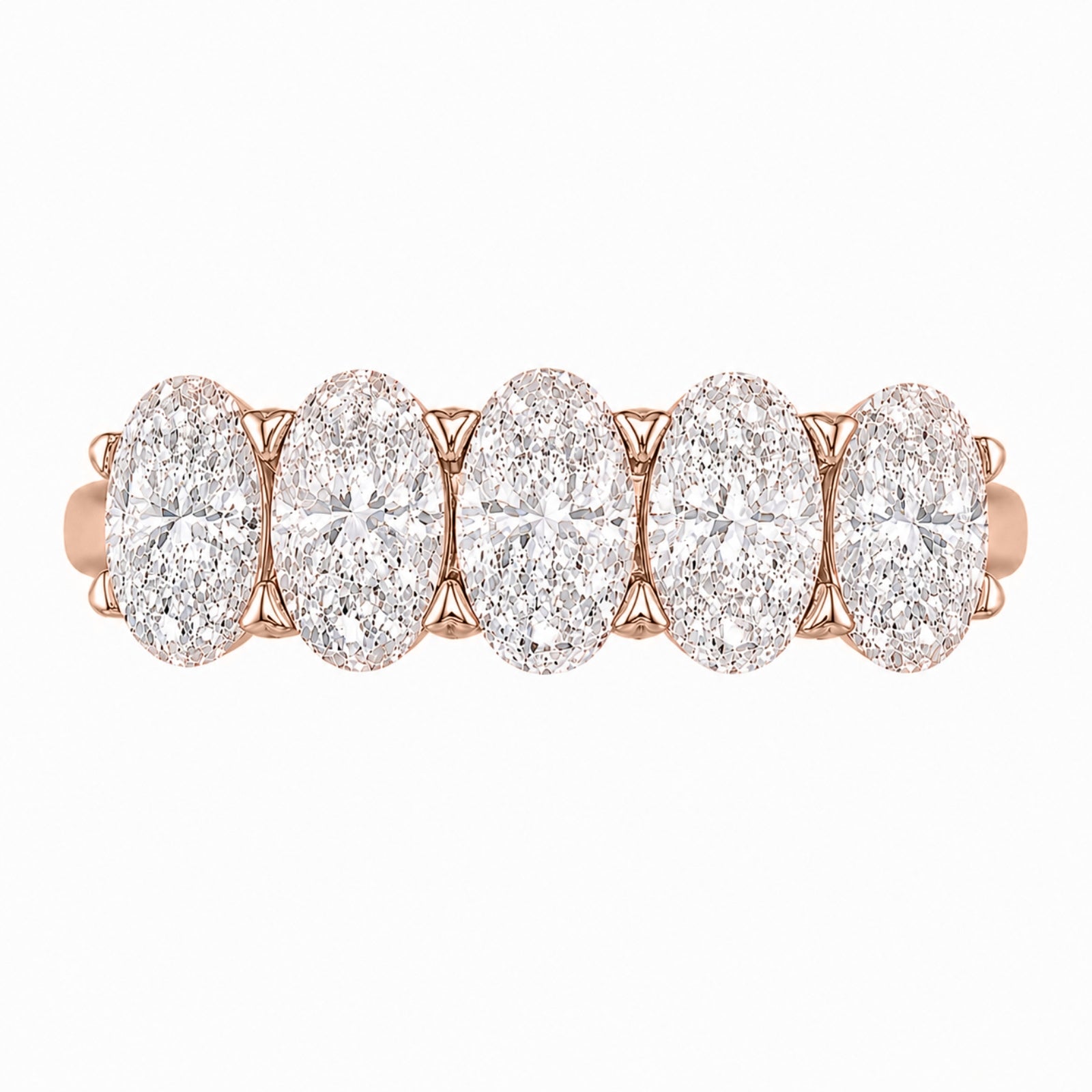 Venturant 2.00-3.00 Carat T.W. Oval-cut Lab Grown Diamond (F/VS+) 14K Gold 5 Stone Band Ring