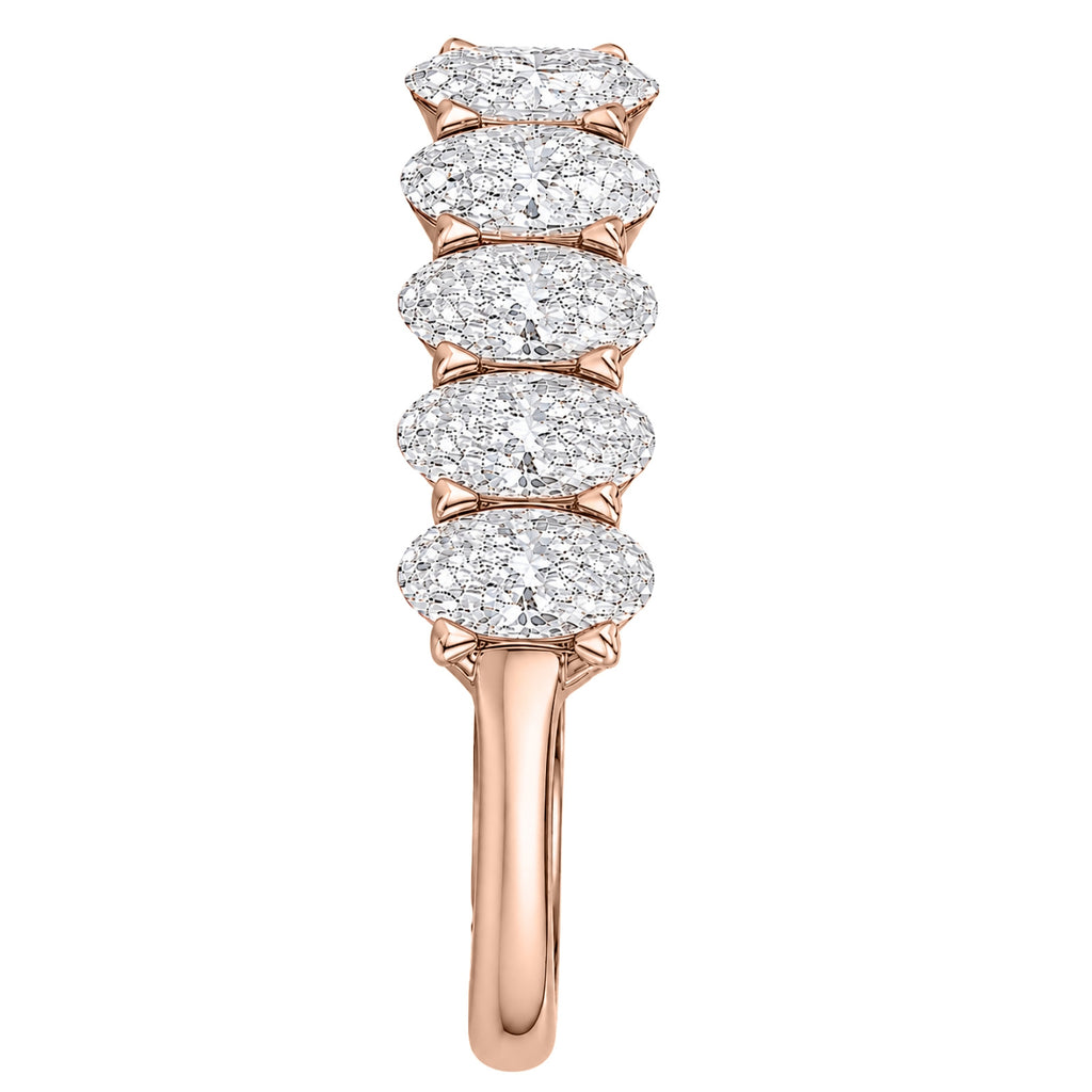 Venturant 2.00-3.00 Carat T.W. Oval-cut Lab Grown Diamond (F/VS+) 14K Gold 5 Stone Band Ring