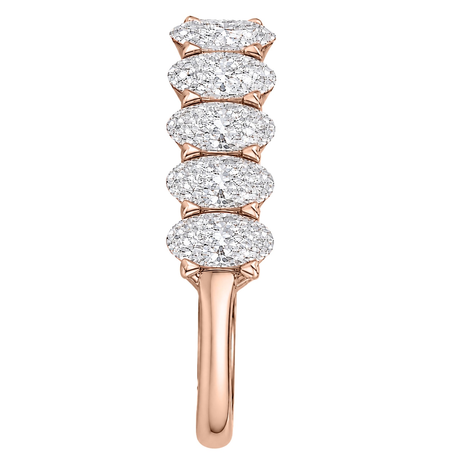 Venturant 2.00-3.00 Carat T.W. Oval-cut Lab Grown Diamond (F/VS+) 14K Gold 5 Stone Band Ring