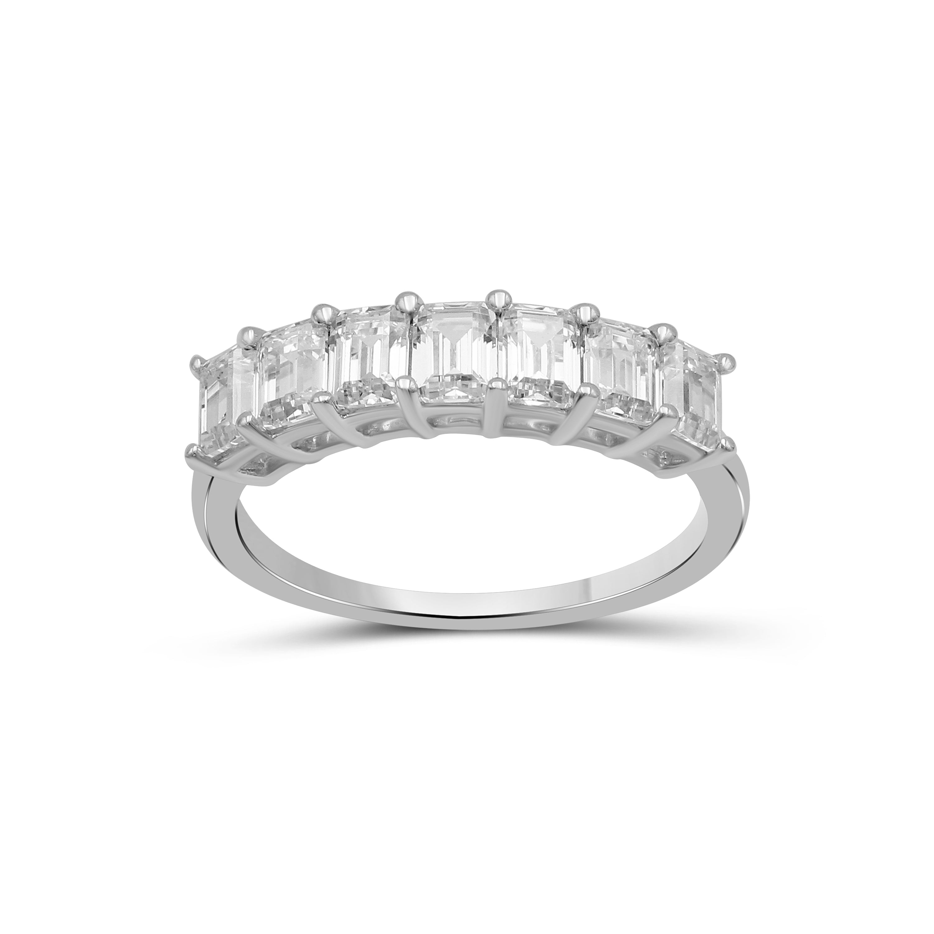 Venturant 2.00 - 5.00 Carat T.W. Emerald-cut Lab Grown Diamond (F/VS+) 14K Gold 7 Stone Band Ring