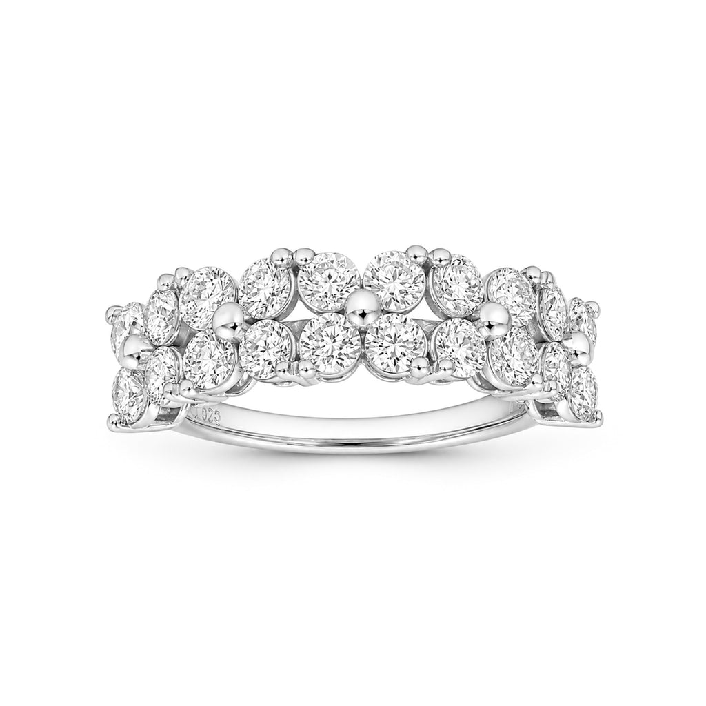 Venturant Lab Grown Diamond (F/VS+) 2.00 carat Round cut Sterling Silver Ring - Sterling Silver | Gold over Silver
