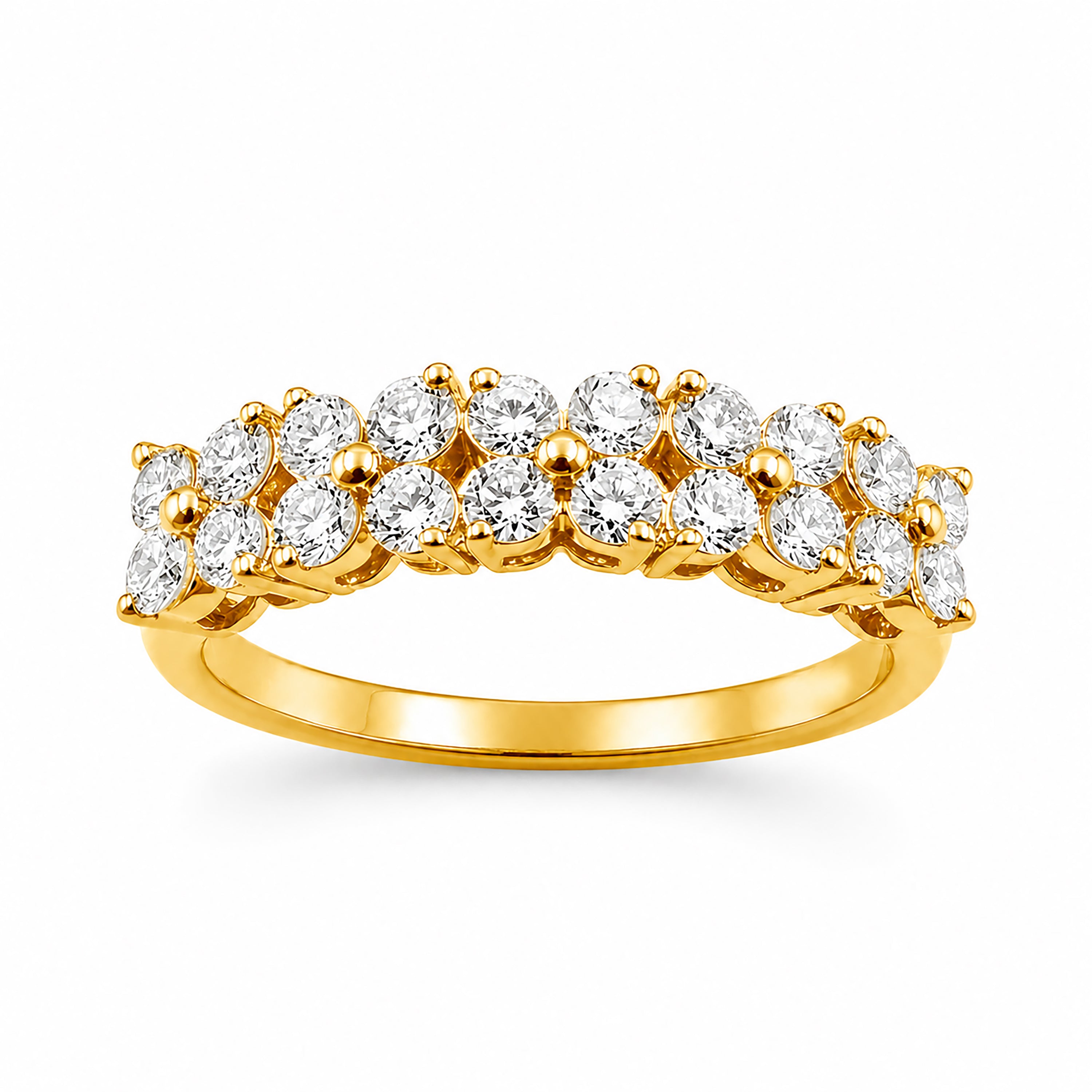 Venturant Lab Grown Diamond (F/VS+) 1.00 carat Round cut Sterling Silver Ring - Sterling Silver | Gold over Silver