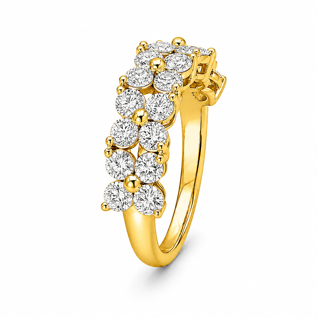 Venturant Lab Grown Diamond (F/VS+) 2.00 carat Round cut Sterling Silver Ring - Sterling Silver | Gold over Silver