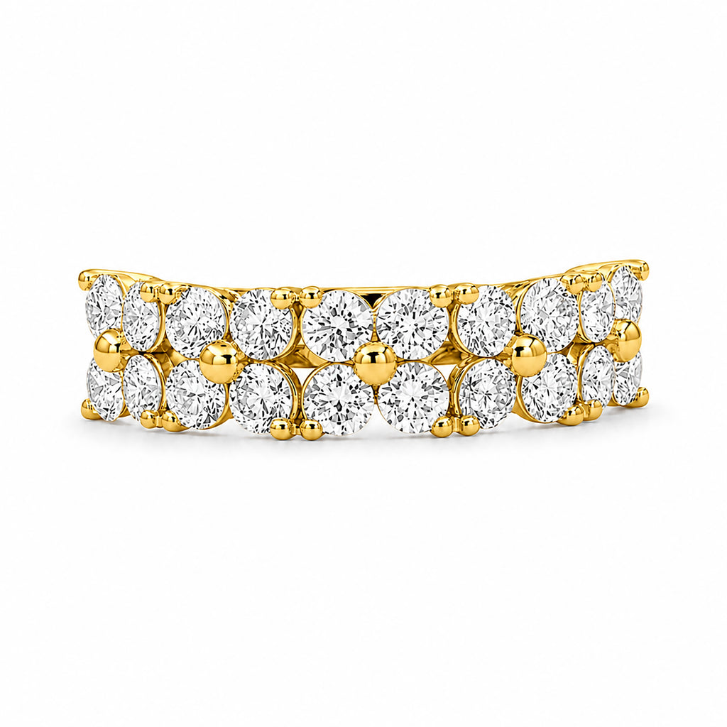 Venturant Lab Grown Diamond (F/VS+) 2.00 carat Round cut Sterling Silver Ring - Sterling Silver | Gold over Silver