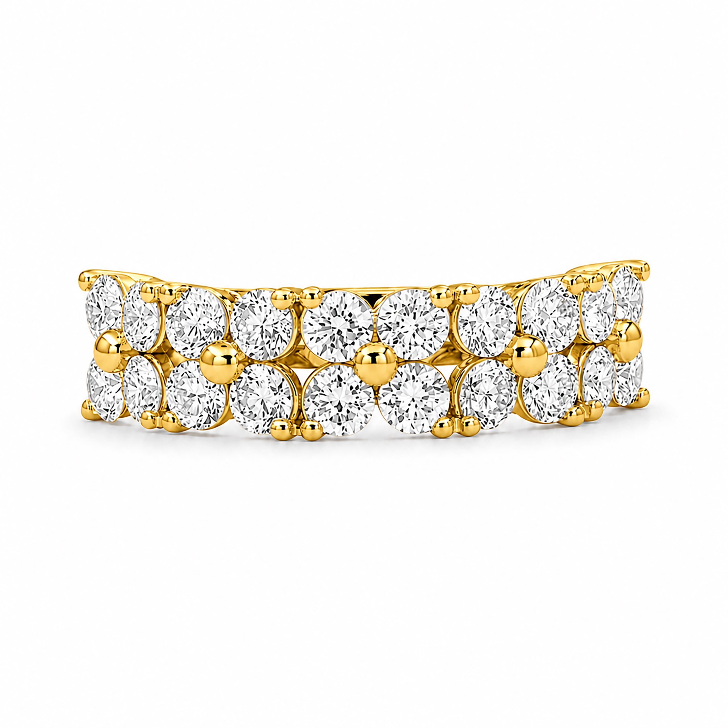 Venturant Lab Grown Diamond (F/VS+) 2.00 carat Round cut Sterling Silver Ring - Sterling Silver | Gold over Silver