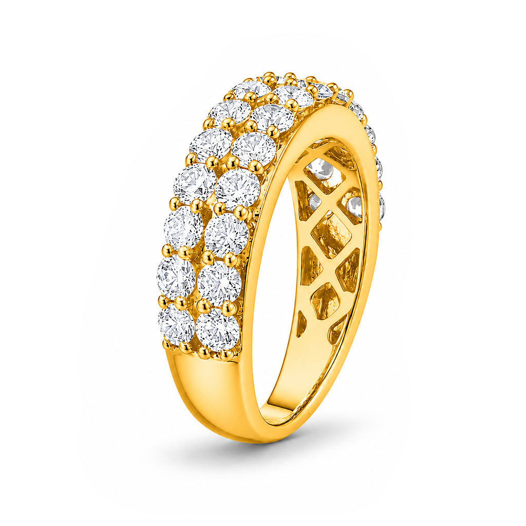 Venturant Lab Grown Diamond (F/VS+) 2.00 carat Round cut Sterling Silver Ring - Sterling Silver