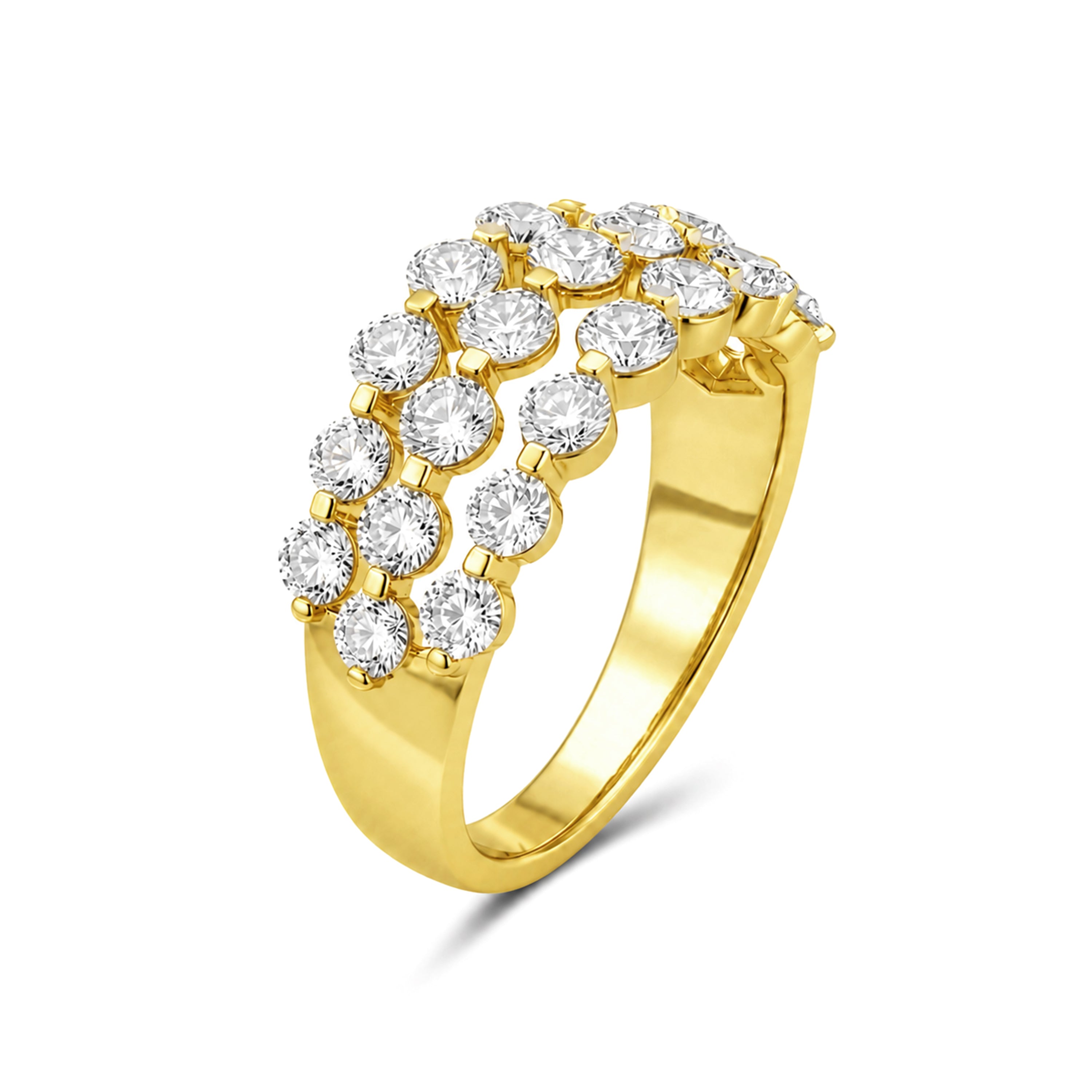 Venturant Lab Grown Diamond (F/VS+) 2.00 carat Round cut Sterling Silver Ring - Sterling Silver | Gold over Silver