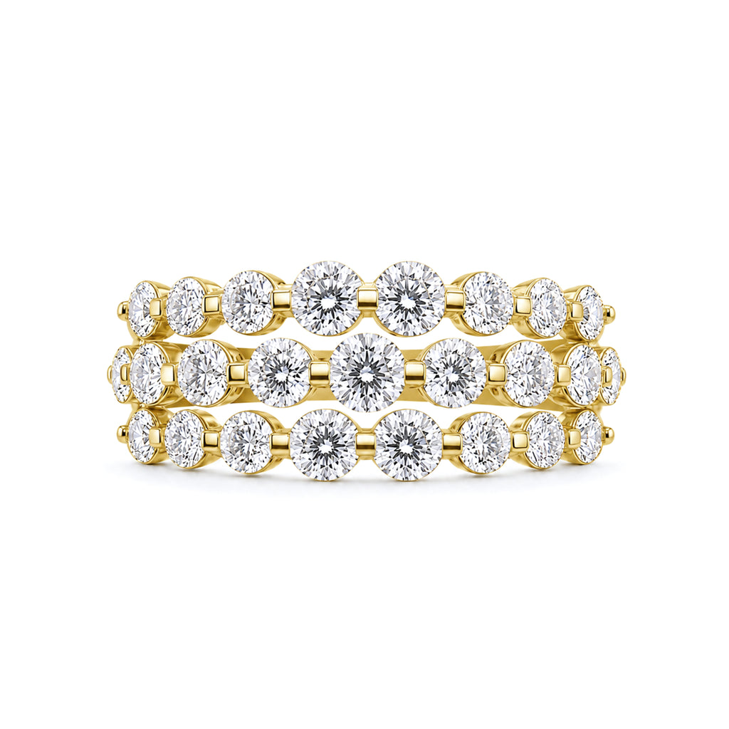 Venturant Lab Grown Diamond (F/VS+) 2.00 carat Round cut Sterling Silver Ring - Sterling Silver | Gold over Silver