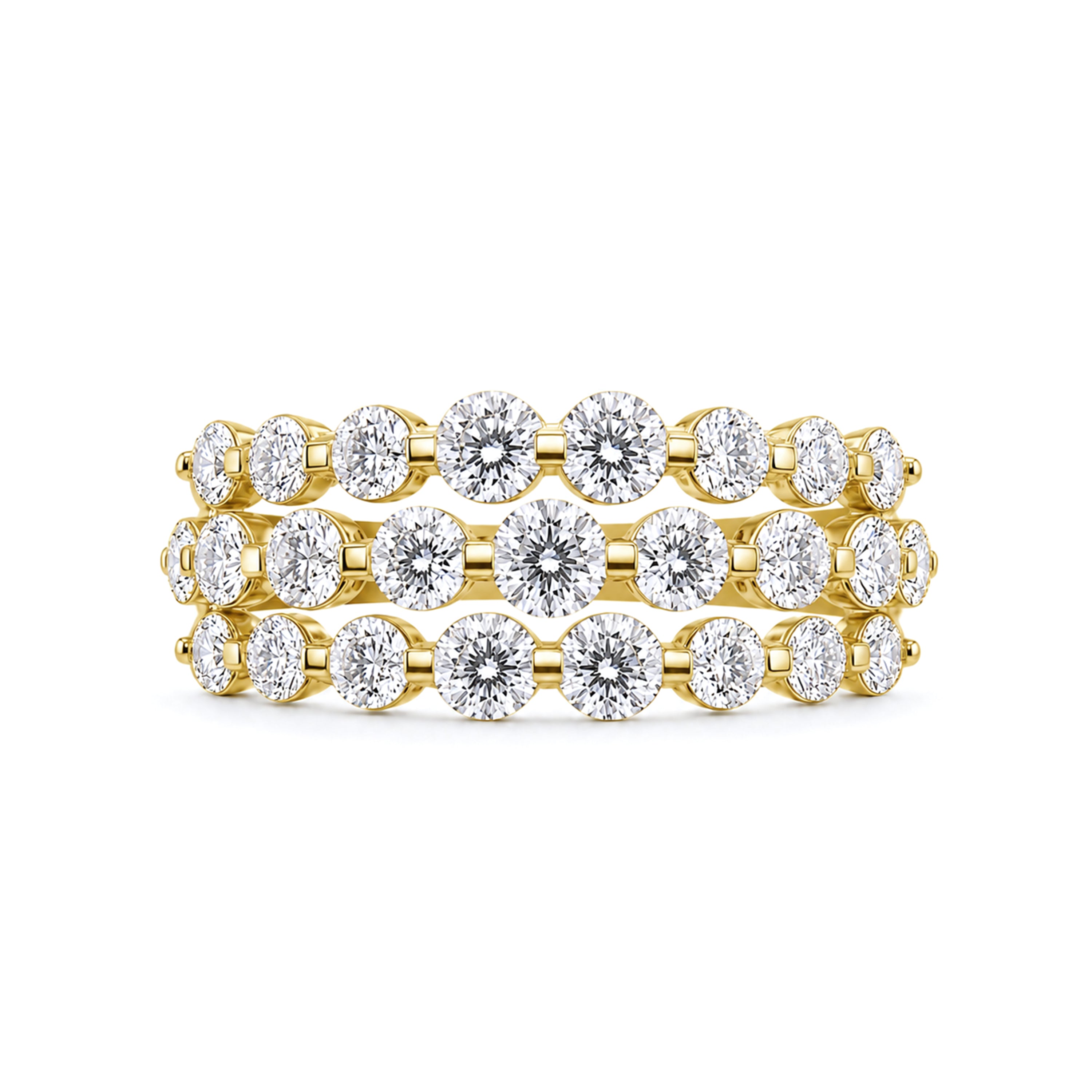 Venturant Lab Grown Diamond (F/VS+) 2.00 carat Round cut Sterling Silver Ring - Sterling Silver | Gold over Silver
