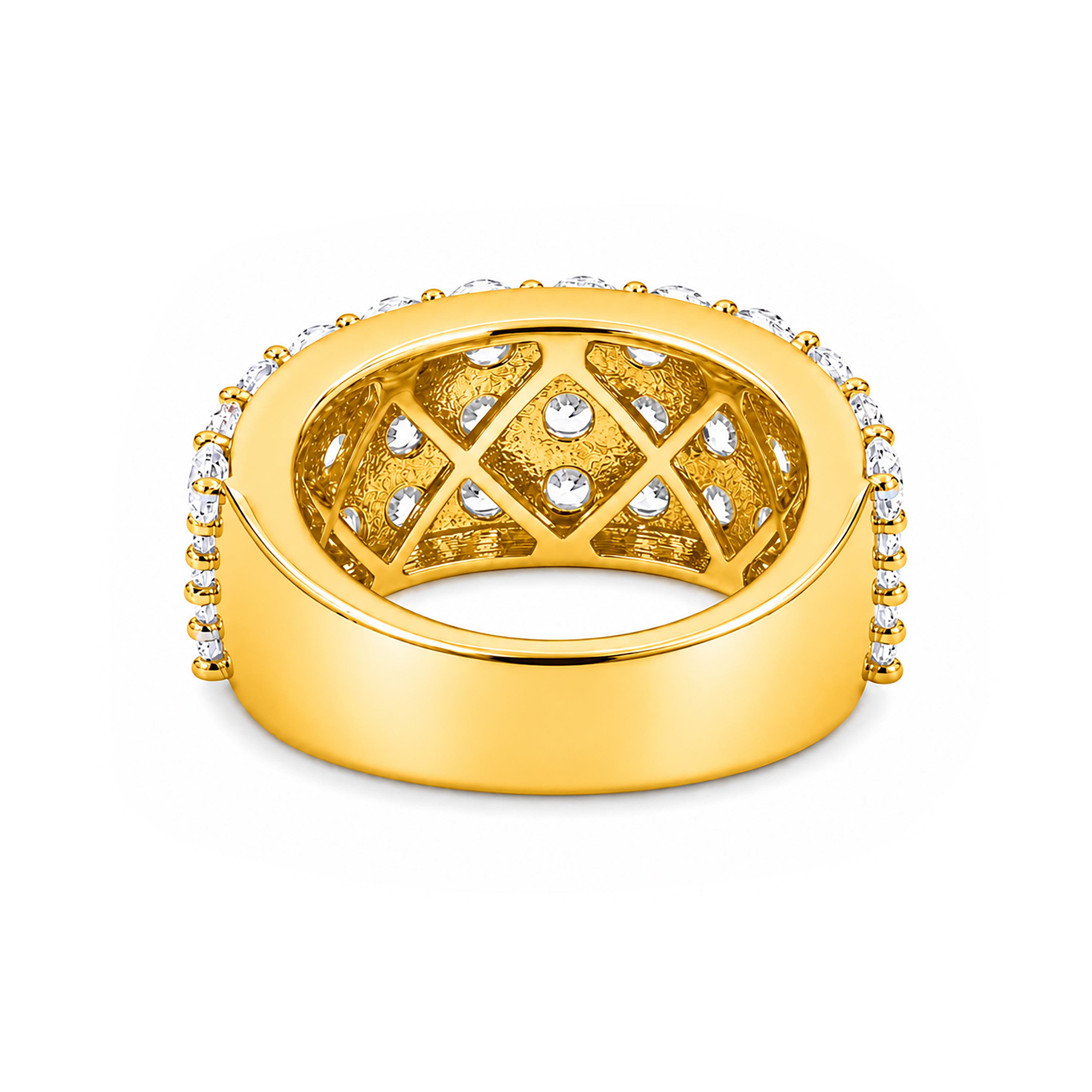 Venturant Lab Grown Diamond (F/VS+) 3.00 carat Round cut Sterling Silver Ring - Sterling Silver