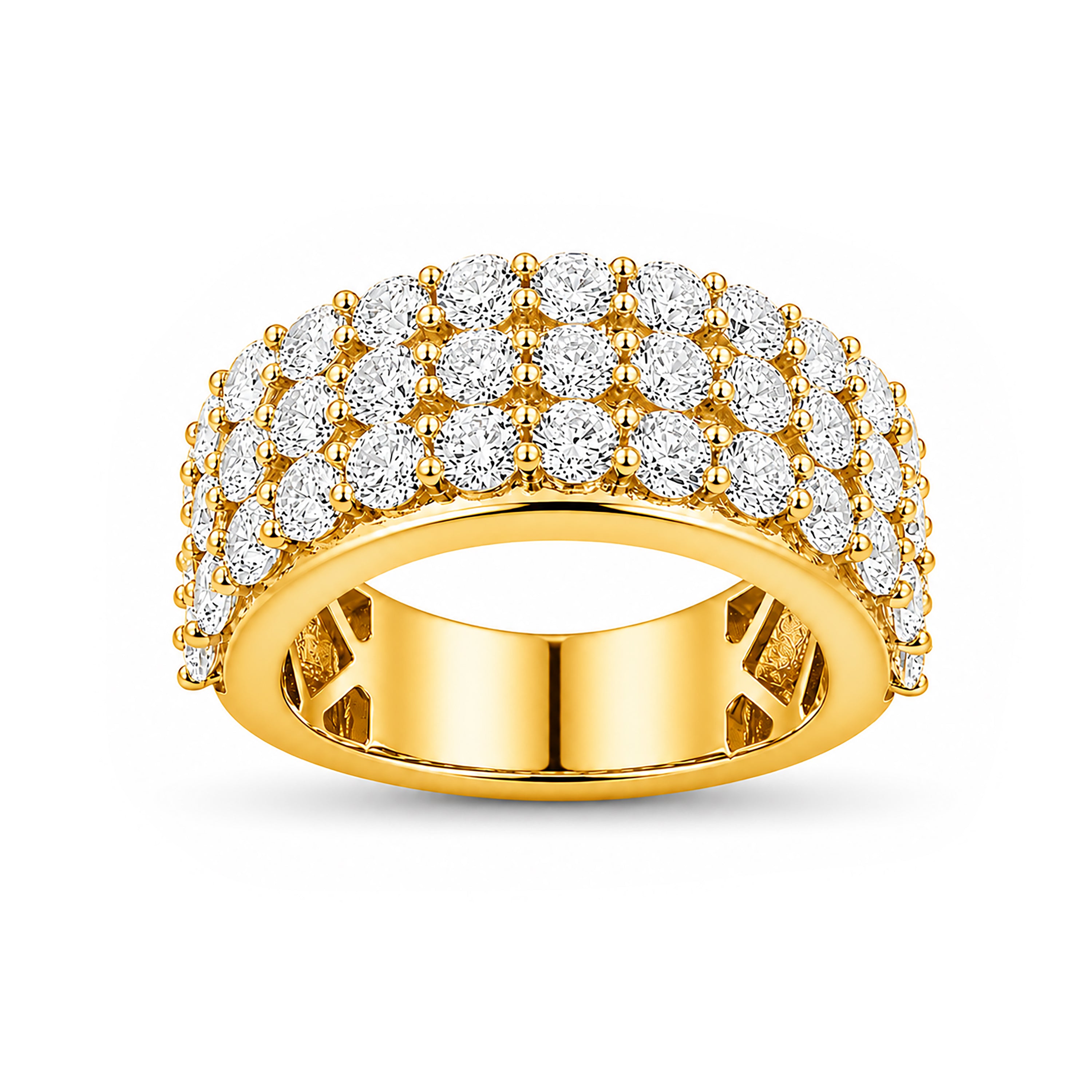Venturant Lab Grown Diamond (F/VS+) 3.00 carat Round cut Sterling Silver Ring - Sterling Silver