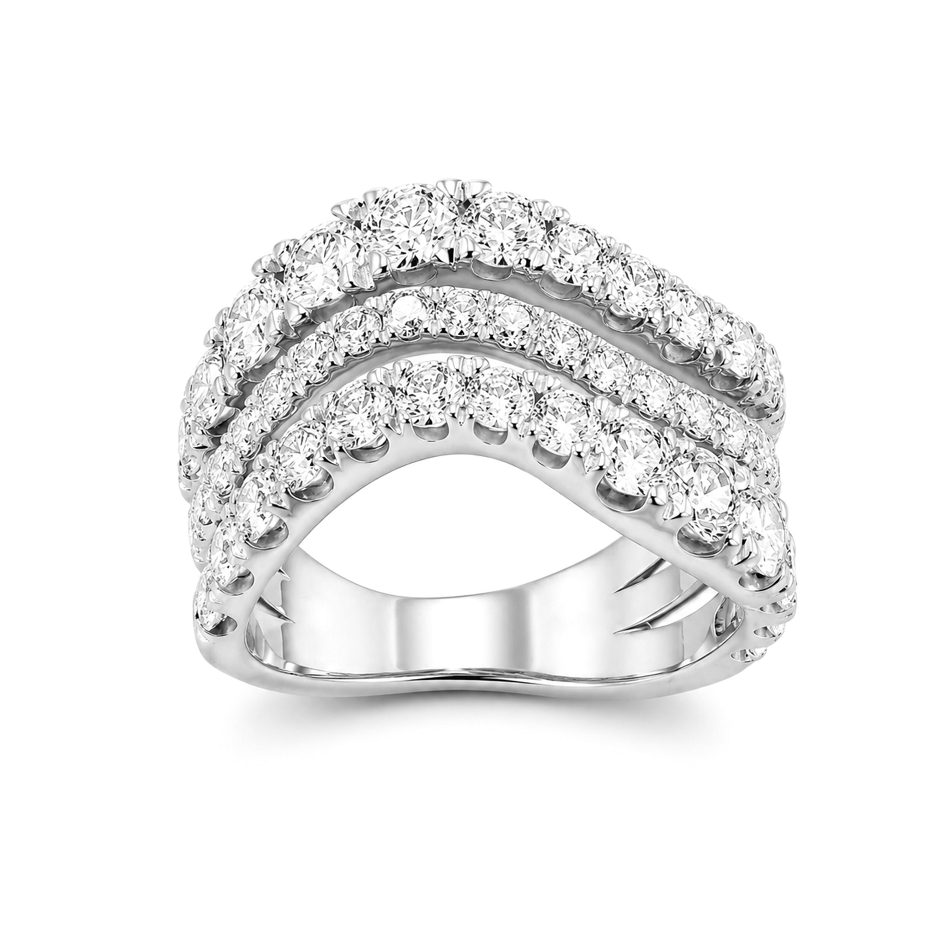 Venturant Lab Grown Diamond (F/VS+) 3.00 carat Round cut Sterling Silver Statement Ring - Sterling Silver | Gold over Silver