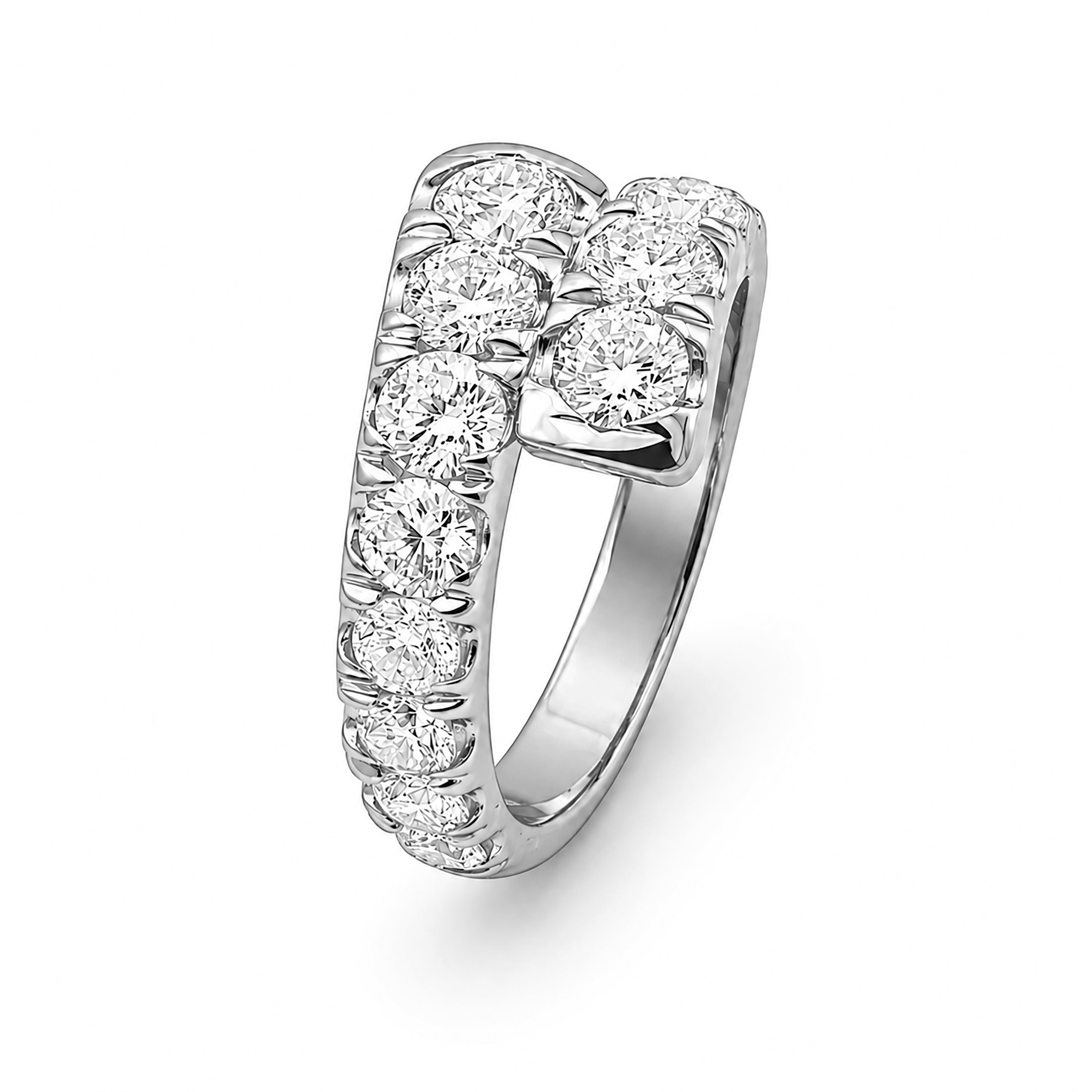 Venturant Lab Grown Diamond (F/VS+) 3.00 carat Round cut Sterling Silver Ring - Sterling Silver | Gold over Silver