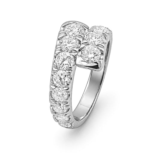 Venturant Lab Grown Diamond (F/VS+) 3.00 carat Round cut Sterling Silver Ring - Sterling Silver | Gold over Silver