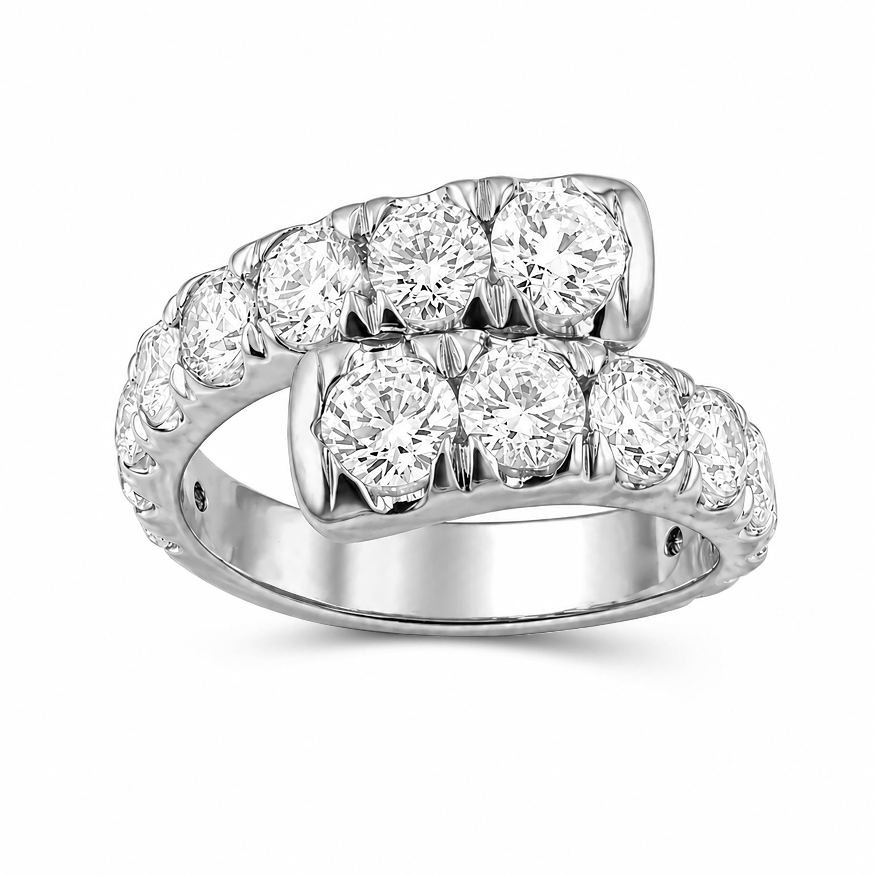Venturant Lab Grown Diamond (F/VS+) 3.00 carat Round cut Sterling Silver Ring - Sterling Silver | Gold over Silver