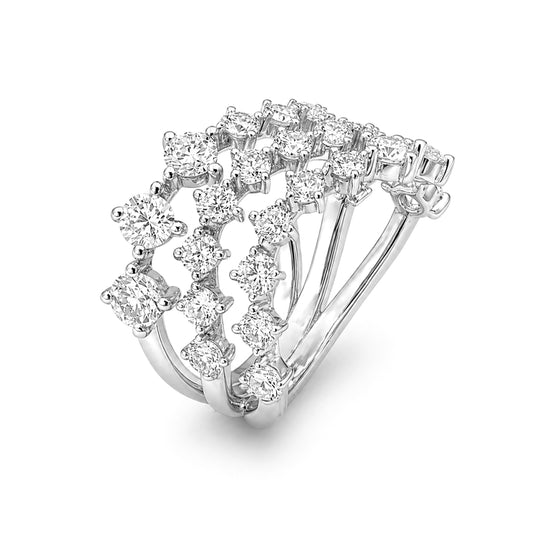 Venturant Lab-Grown Diamond Ring for Women | Sterling Silver | Round Cut | Prong | F Color, VS+ Clarity | 3.00 Total Carat Weight | Anniversary, Wedding, Birthday Gift