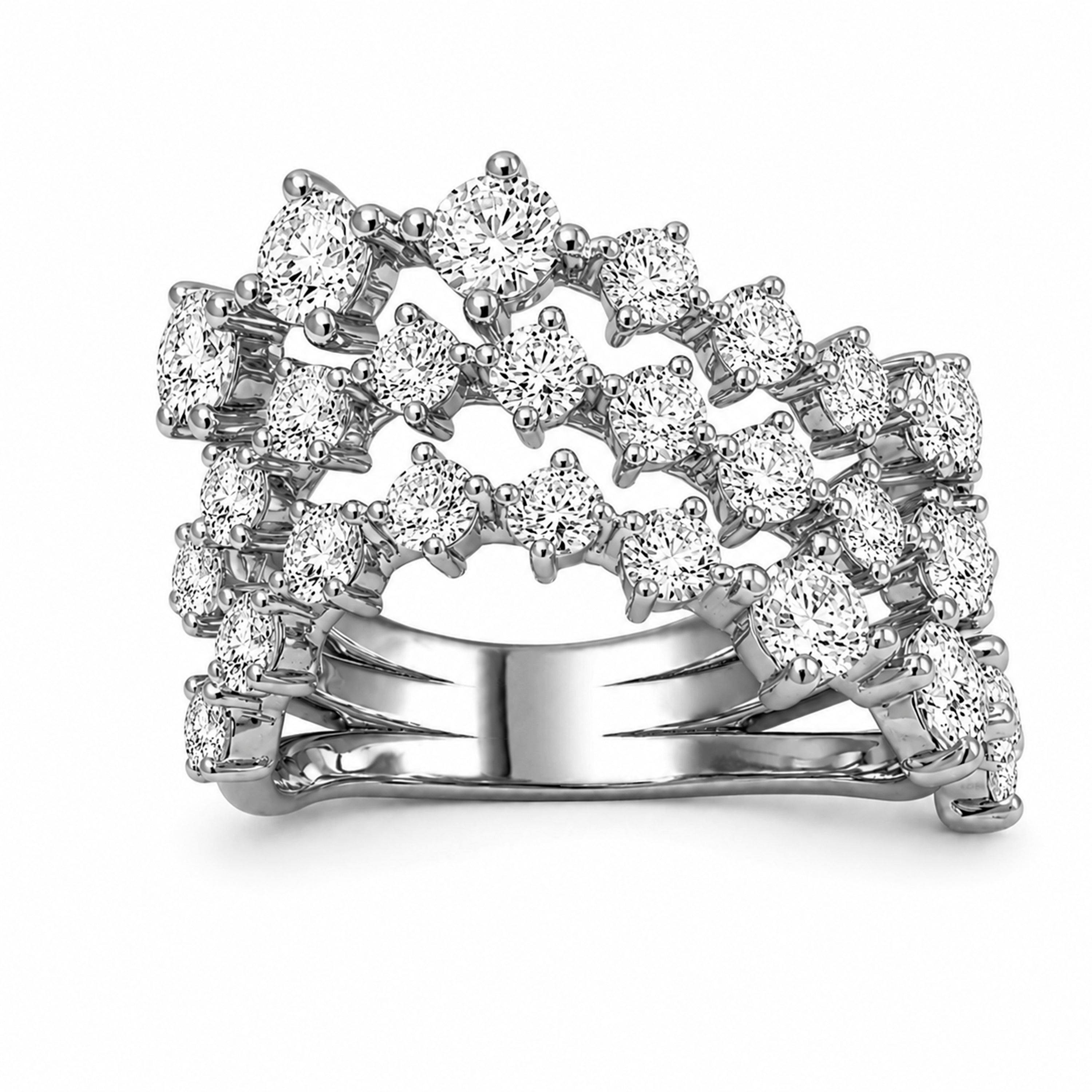 Venturant Lab-Grown Diamond Ring for Women | Sterling Silver | Gold over Silver | Round Cut | Prong | F Color, VS+ Clarity | 3.00 Total Carat Weight | Anniversary, Wedding, Birthday Gift