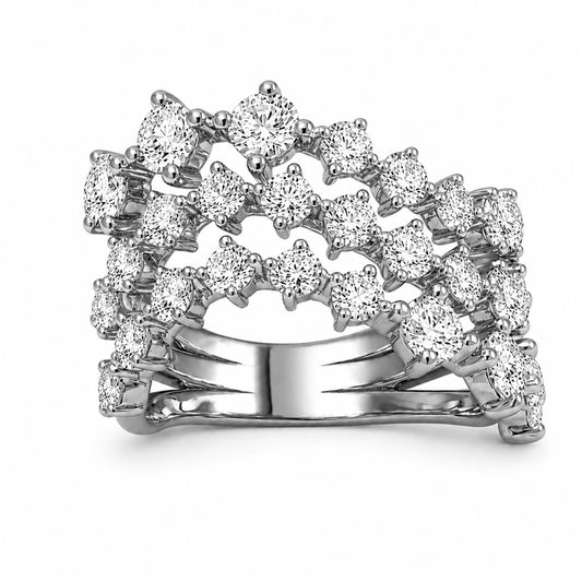 Venturant Lab-Grown Diamond Ring for Women | Sterling Silver | Gold over Silver | Round Cut | Prong | F Color, VS+ Clarity | 3.00 Total Carat Weight | Anniversary, Wedding, Birthday Gift