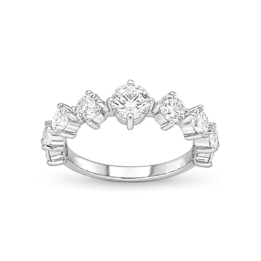 Venturant Lab-Grown Diamond Ring for Women | Sterling Silver | Round Cut | Prong | F Color, VS+ Clarity | 2.00 Total Carat Weight | Anniversary, Wedding, Birthday Gift
