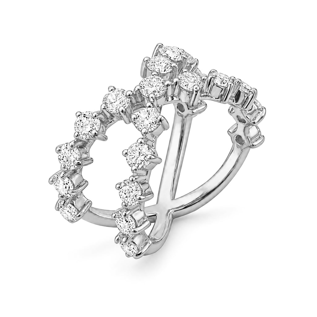 Venturant Lab Grown Diamond (F/VS+) 2.50 carat Round cut Sterling Silver Ring - Sterling Silver | Gold over Silver