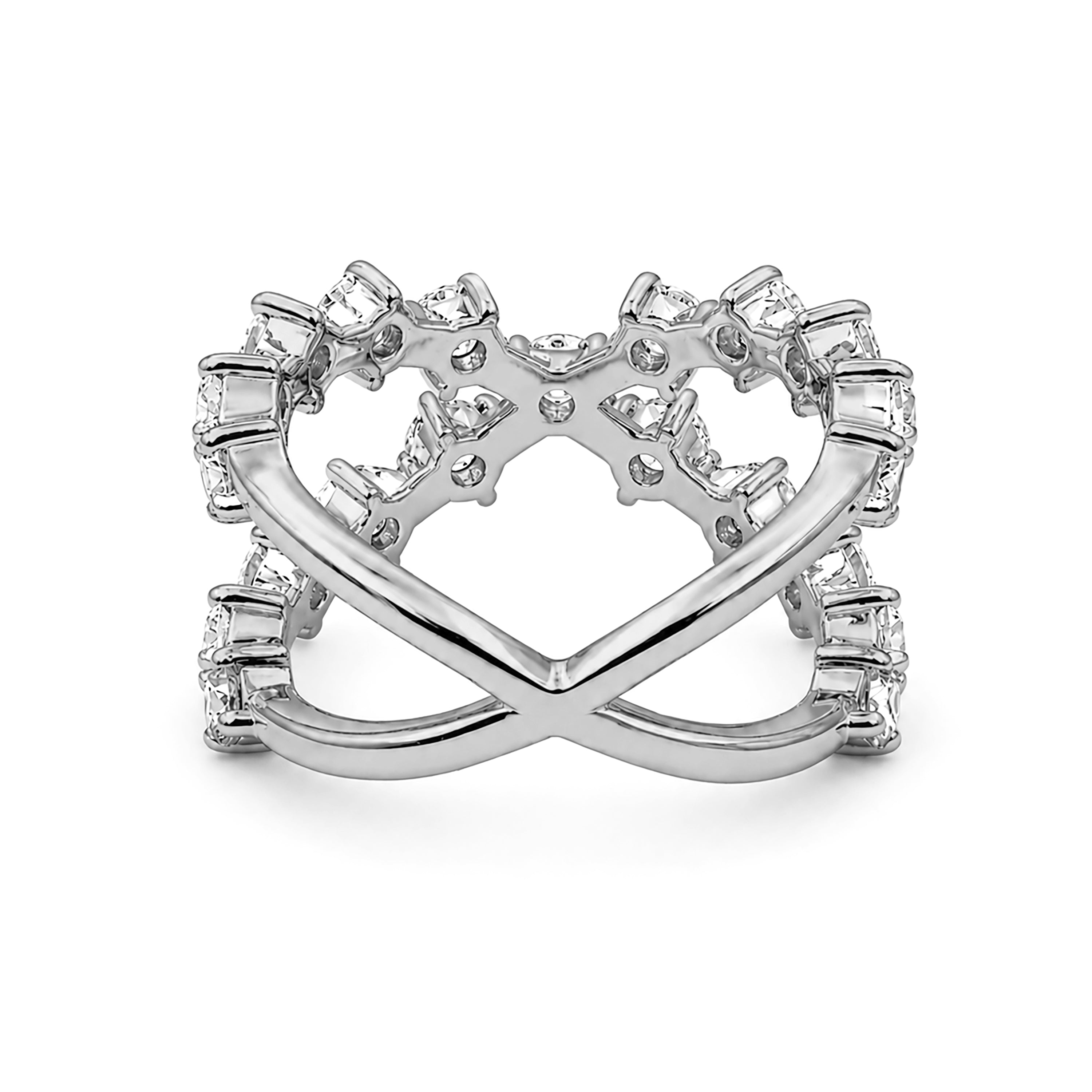 Venturant Lab Grown Diamond (F/VS+) 2.50 carat Round cut Sterling Silver Ring - Sterling Silver | Gold over Silver