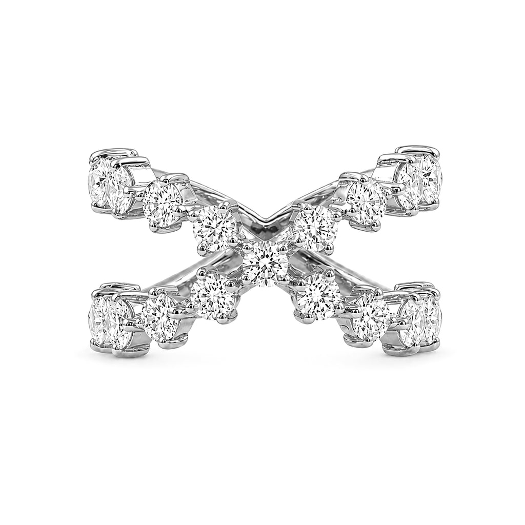 Venturant Lab Grown Diamond (F/VS+) 2.50 carat Round cut Sterling Silver Ring - Sterling Silver | Gold over Silver