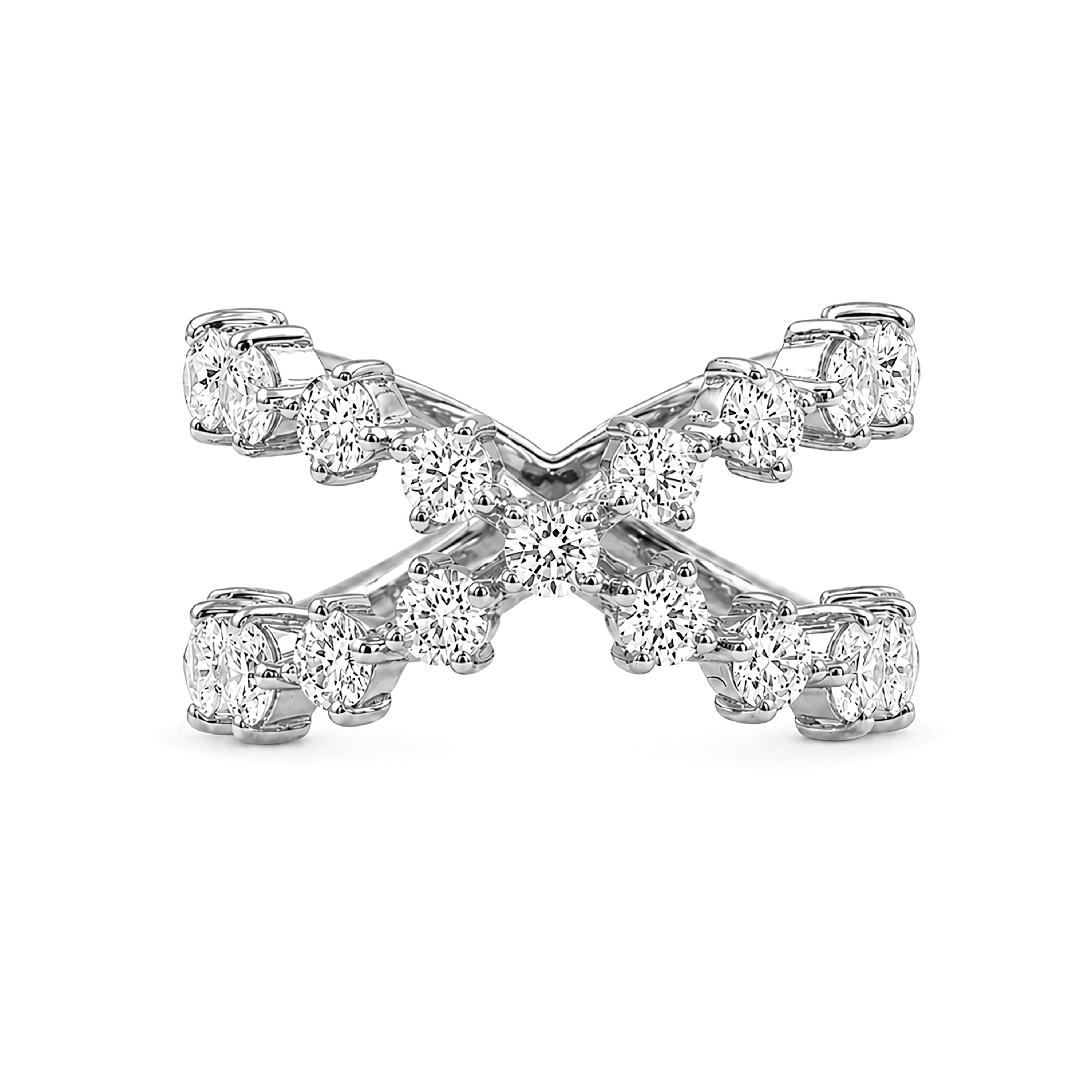 Venturant Lab Grown Diamond (F/VS+) 2.50 carat Round cut Sterling Silver Ring - Sterling Silver | Gold over Silver