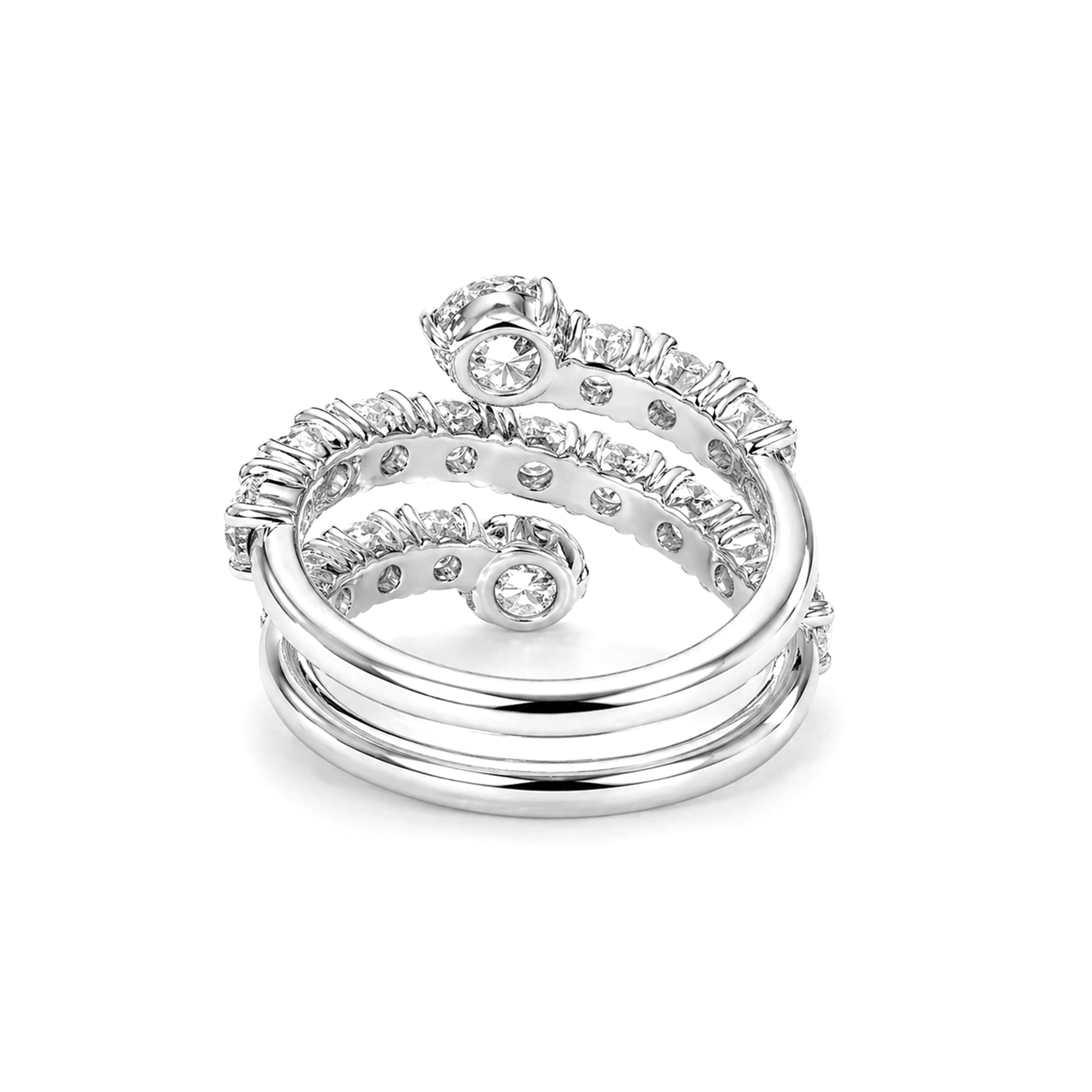 Venturant Lab Grown Diamond (F/VS+) 3.00 carat Round cut Sterling Silver Ring - Sterling Silver | Gold over Silver