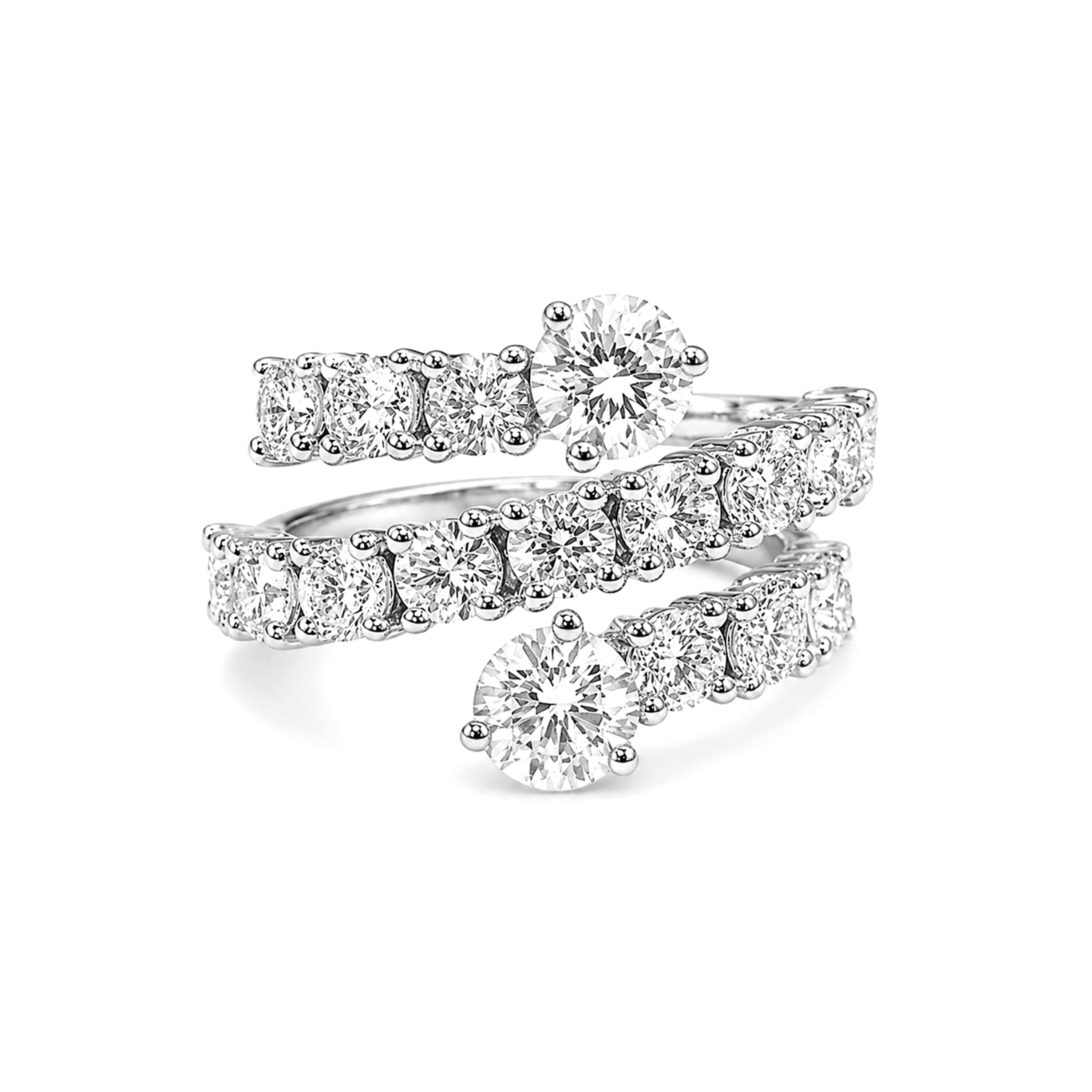 Venturant Lab Grown Diamond (F/VS+) 3.00 carat Round cut Sterling Silver Ring - Sterling Silver | Gold over Silver