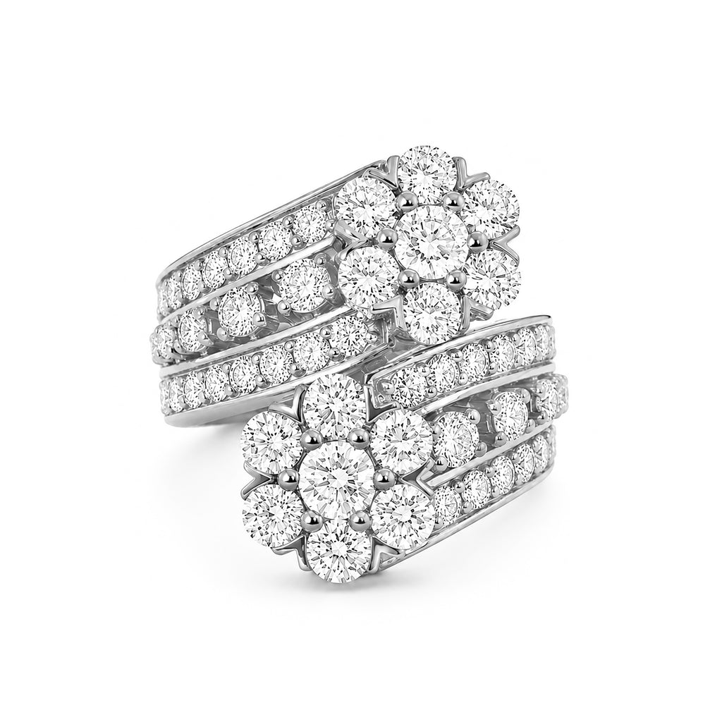 Venturant Lab Grown Diamond (F/VS+) 3.00 carat Round cut Sterling Silver Ring - Sterling Silver | Gold over Silver