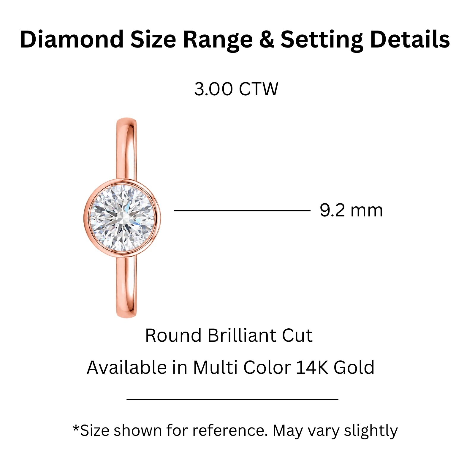 Venturant 1.00-6.00 Carat T.W. IGI certified Round-cut Lab Grown Diamond (D/VS+) 14K Gold Bezel Set Ring