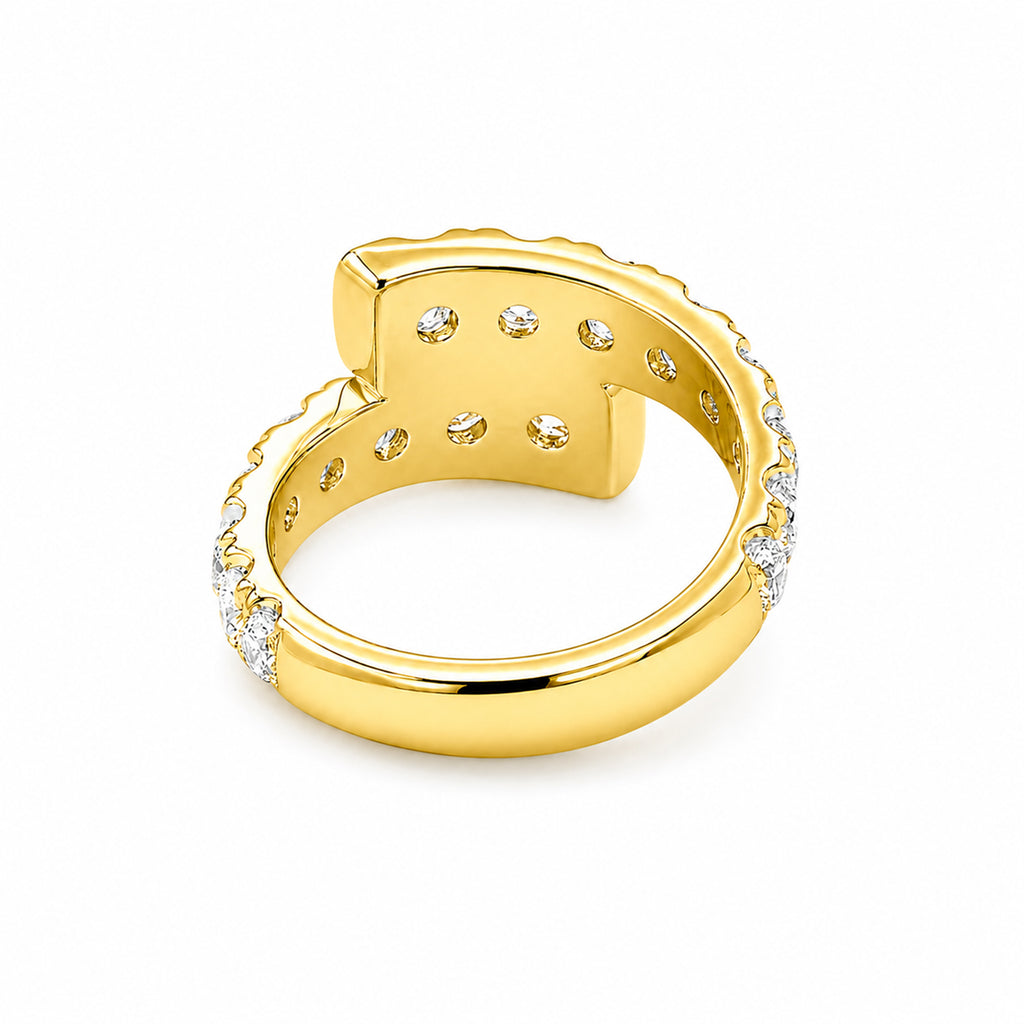 Venturant Lab Grown Diamond (F/VS+) 3.00 carat Round cut Sterling Silver Ring - Sterling Silver | Gold over Silver