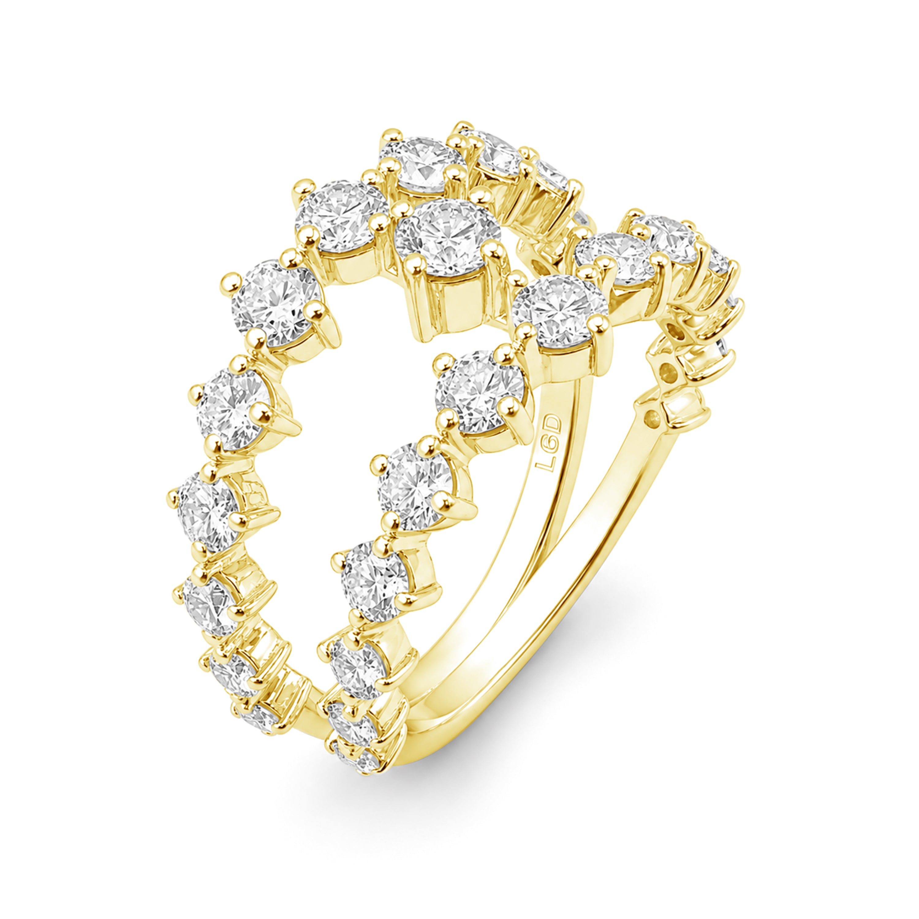 Venturant Lab Grown Diamond (F/VS+) 2.00 carat Round cut Sterling Silver Ring - Sterling Silver | Gold over Silver