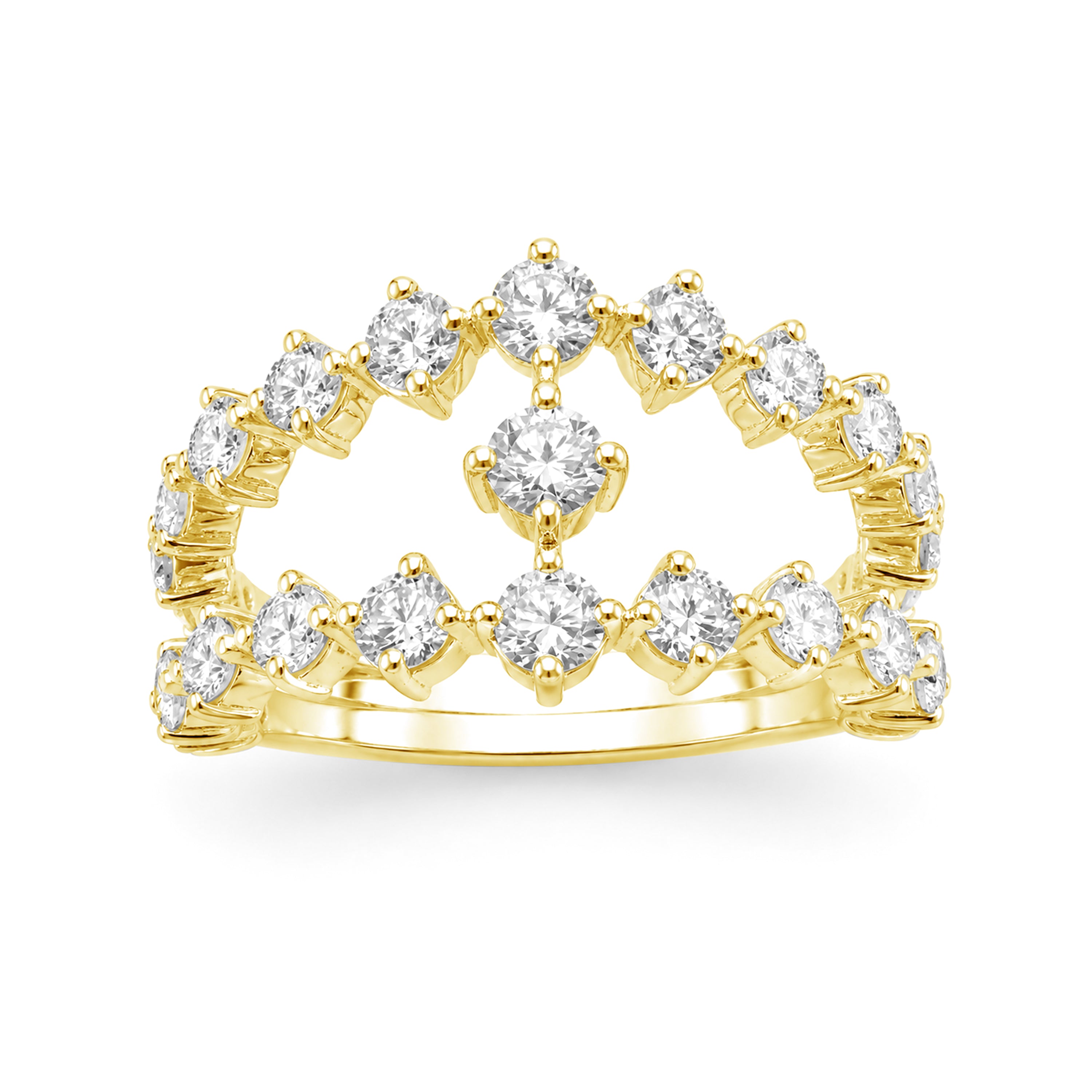 Venturant Lab Grown Diamond (F/VS+) 2.00 carat Round cut Sterling Silver Ring - Sterling Silver | Gold over Silver