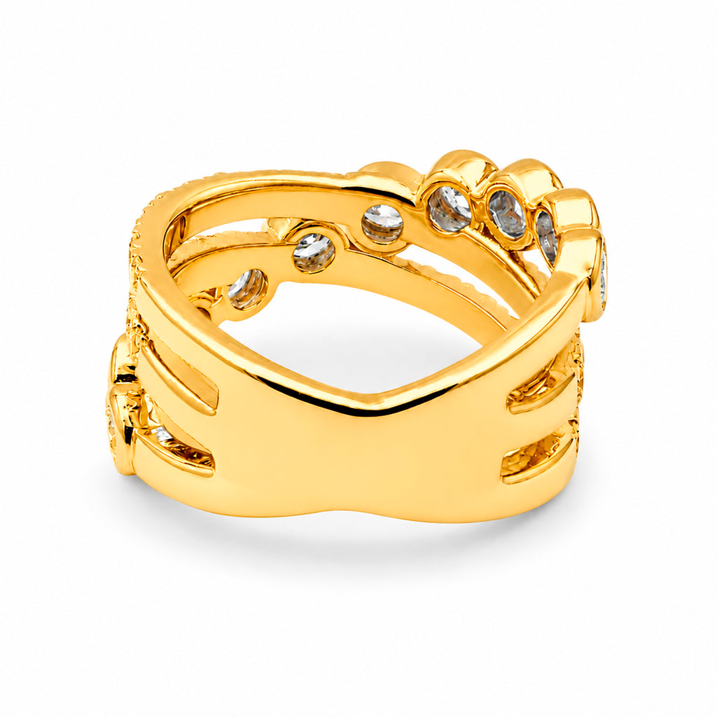 Venturant Lab Grown Diamond (F/VS+) 2.00 carat Round cut Sterling Silver Statement Ring - Sterling Silver | Gold over Silver