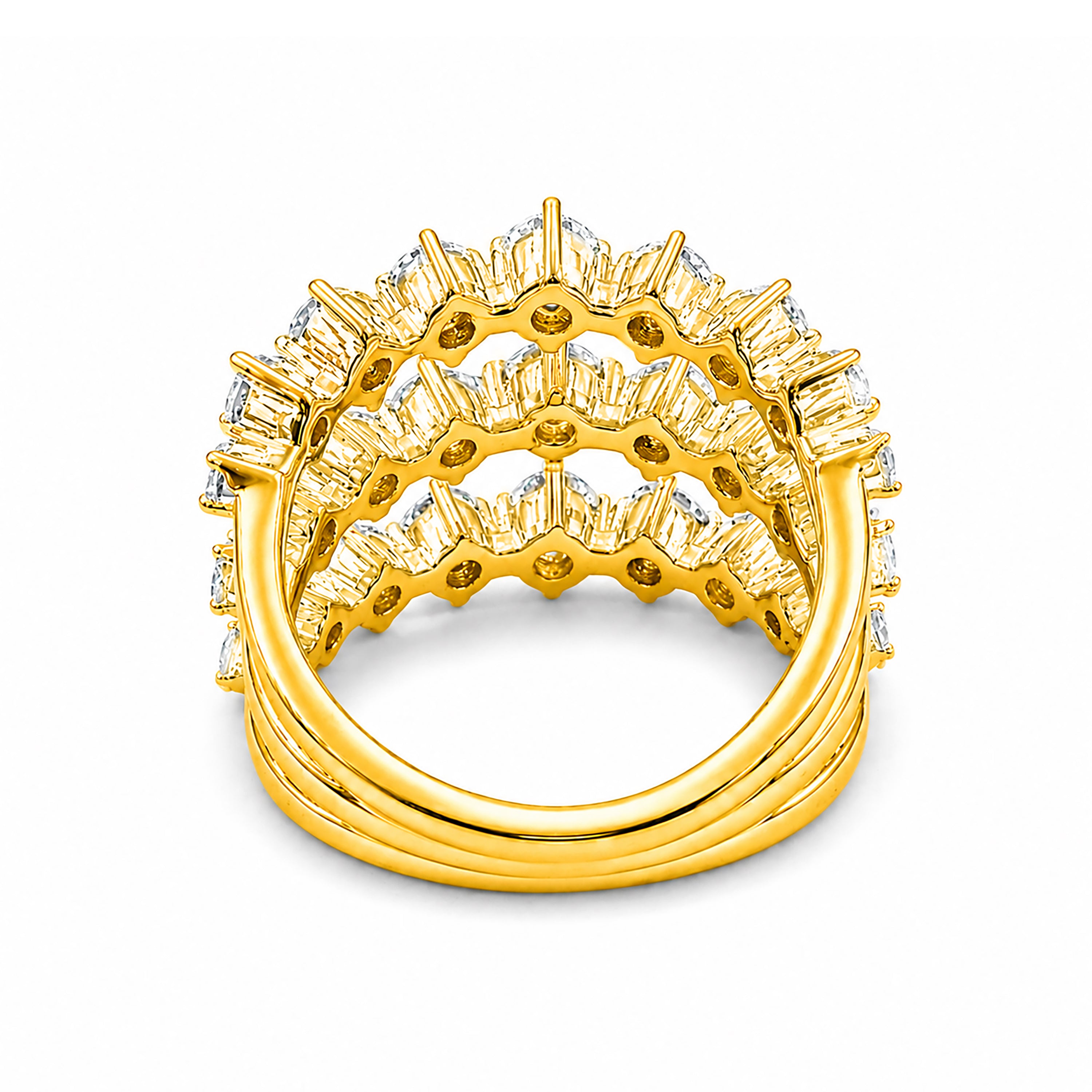 Venturant Lab Grown Diamond (F/VS+) 3.00 carat Round cut Sterling Silver Ring - Sterling Silver | Gold over Silver