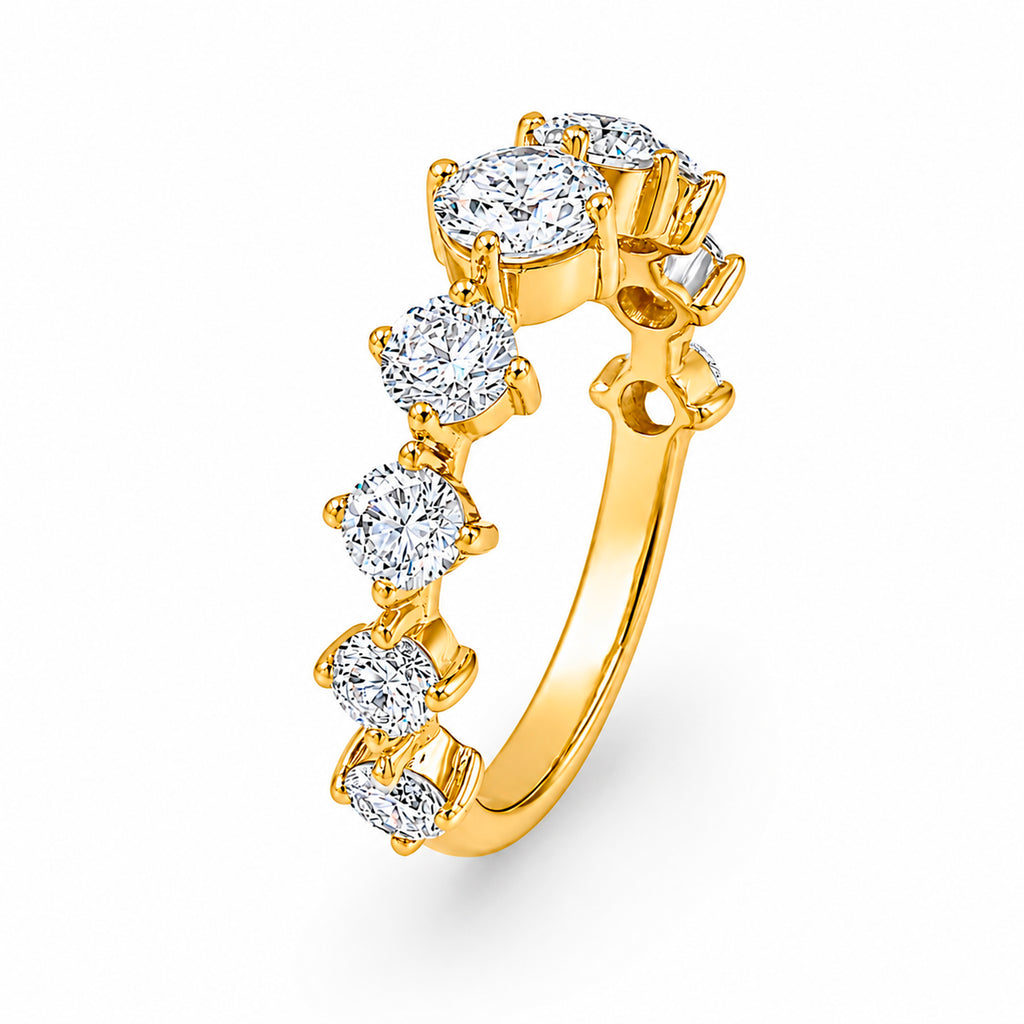 Venturant Lab-Grown Diamond Ring for Women | Sterling Silver | Gold over Silver | Round Cut | Prong | F Color, VS+ Clarity | 2.00 Total Carat Weight | Anniversary, Wedding, Birthday Gift