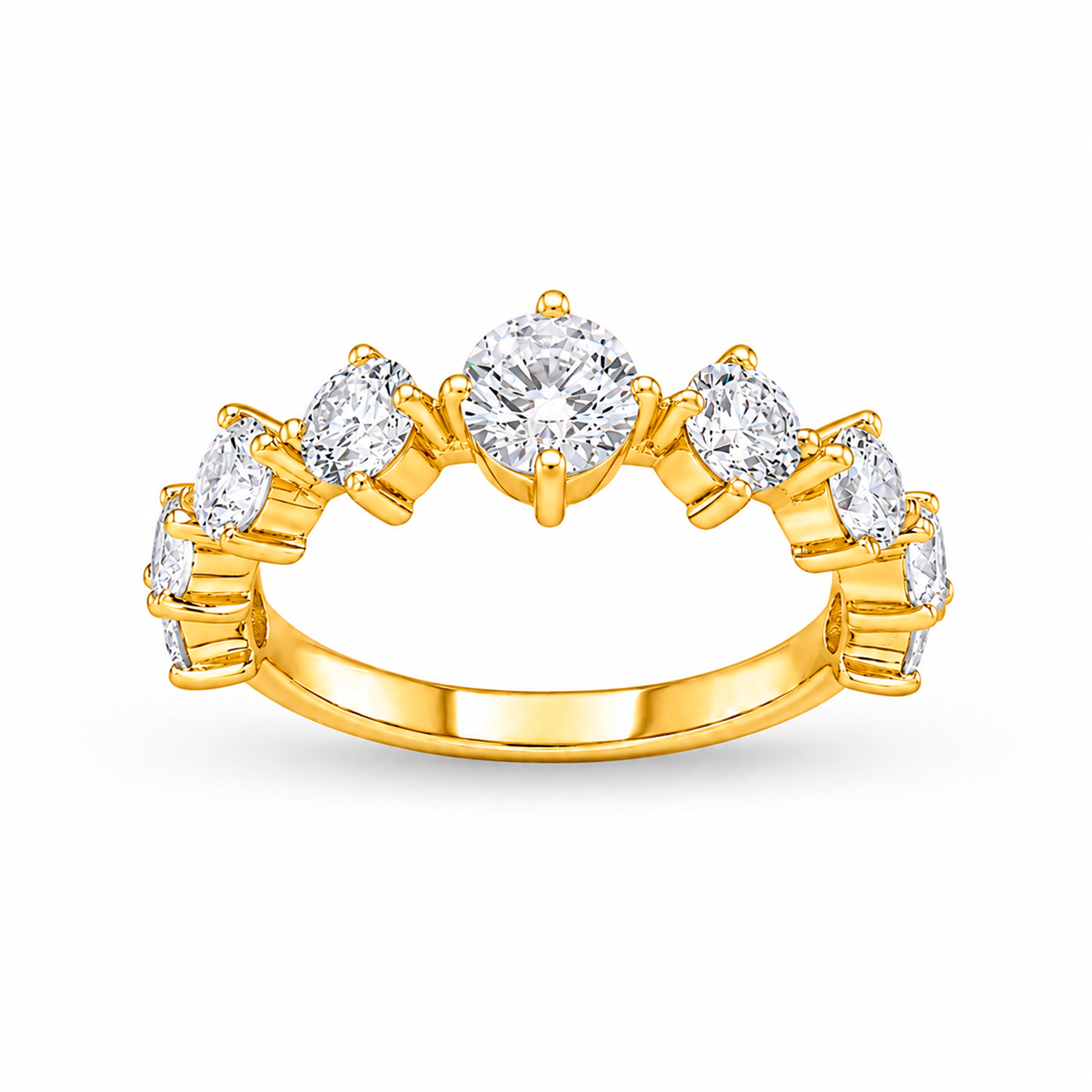 Venturant Lab-Grown Diamond Ring for Women | Sterling Silver | Gold over Silver | Round Cut | Prong | F Color, VS+ Clarity | 2.00 Total Carat Weight | Anniversary, Wedding, Birthday Gift