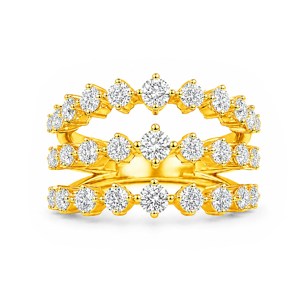 Venturant Lab-Grown Diamond Ring for Women | Sterling Silver | Gold over Silver | Round Cut | Prong | F Color, VS+ Clarity | 2.00 Total Carat Weight | Anniversary, Wedding, Birthday Gift