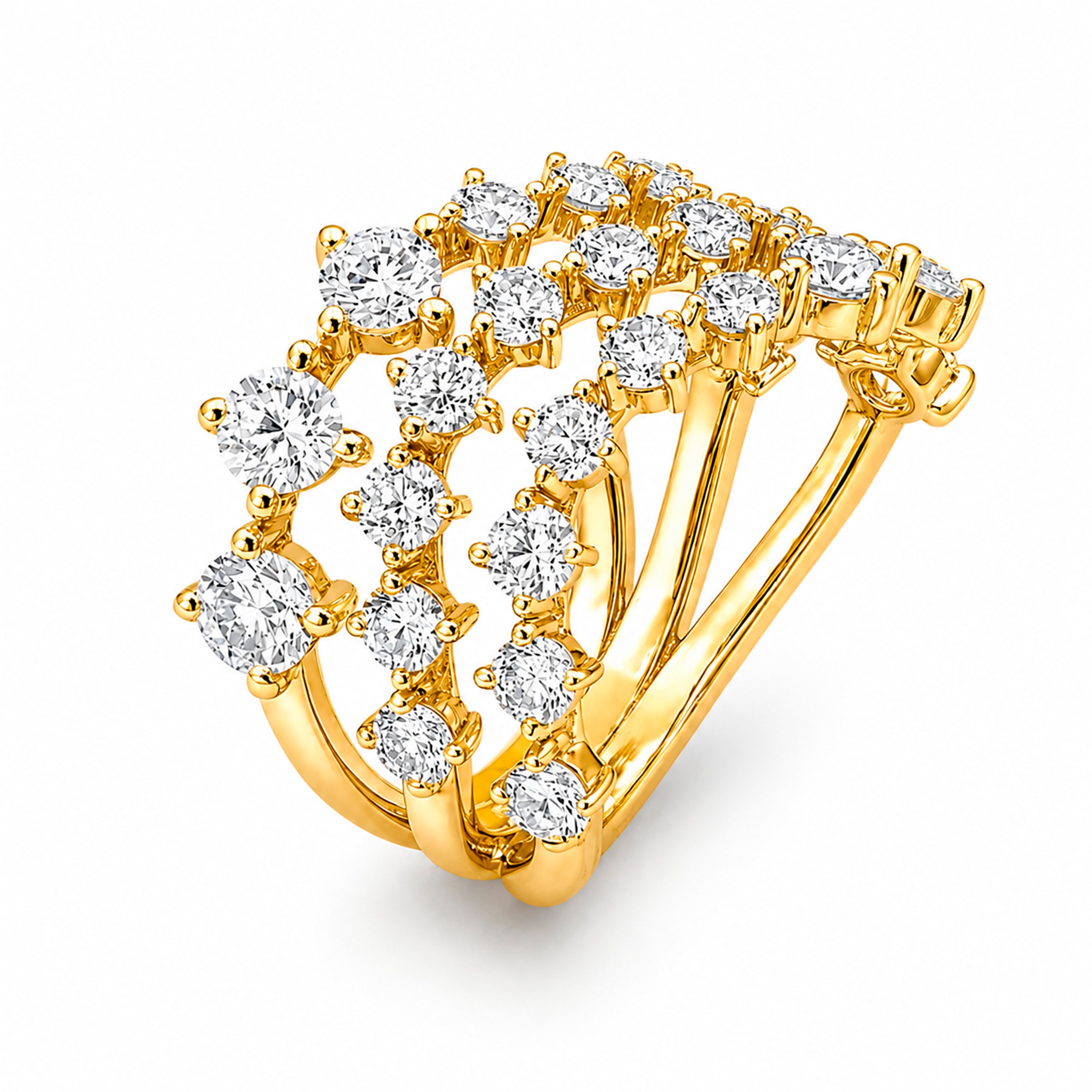 Venturant Lab-Grown Diamond Ring for Women | Sterling Silver | Gold over Silver | Round Cut | Prong | F Color, VS+ Clarity | 3.00 Total Carat Weight | Anniversary, Wedding, Birthday Gift